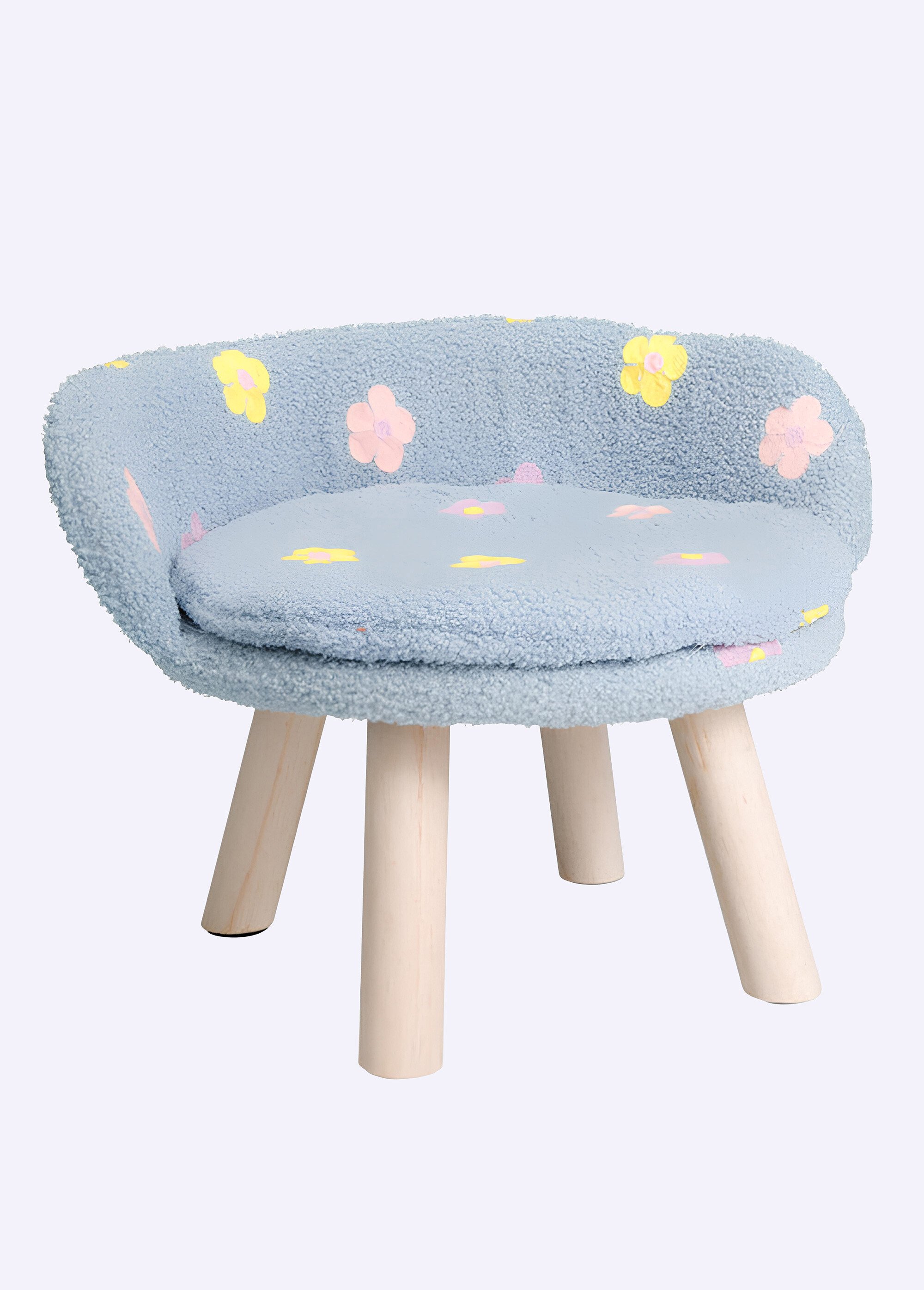 Panier sur pied animal, façon tabouret BLEU KP-PET000080 FA1