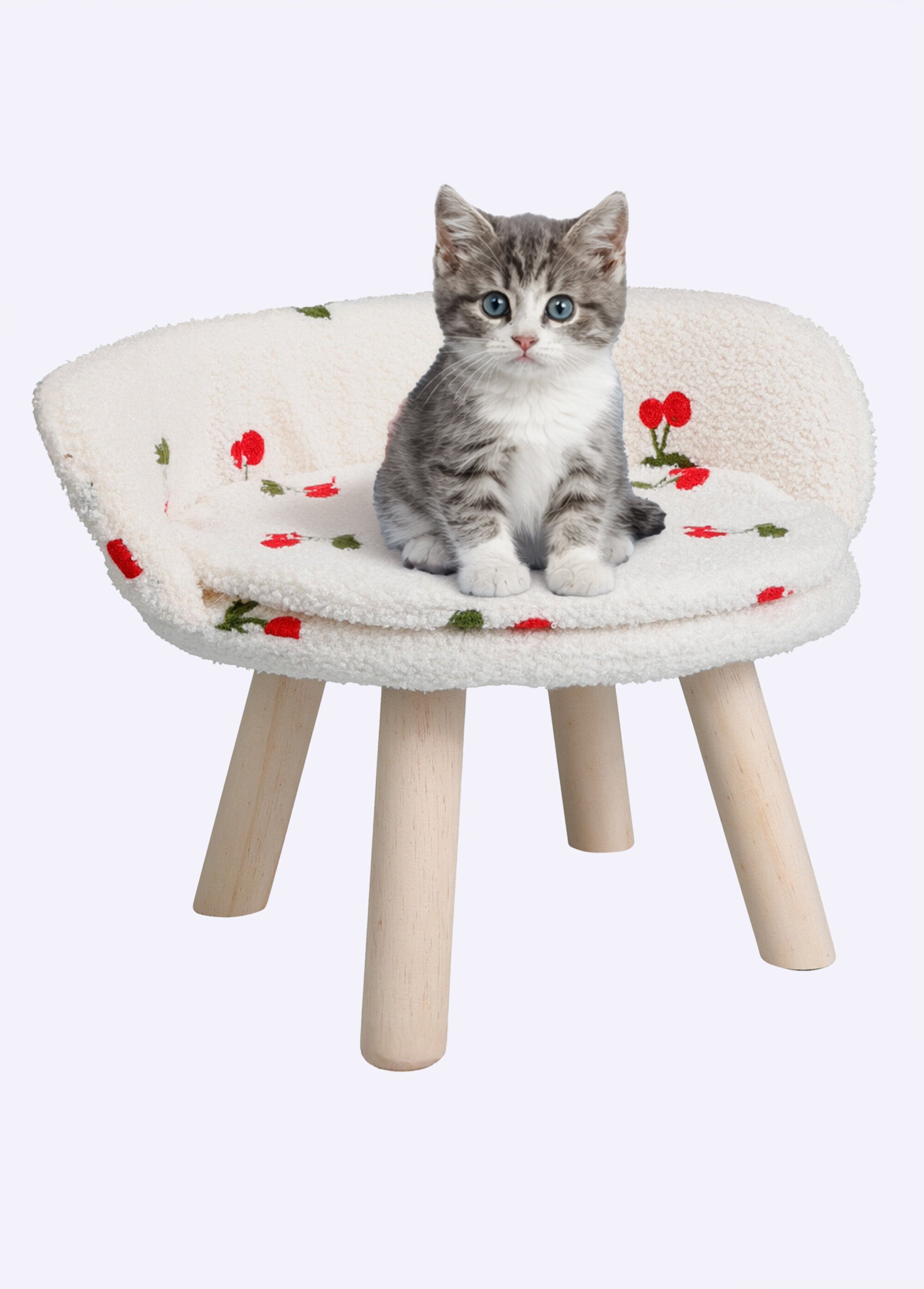 Panier sur pied animal, façon tabouret ROUGE KP-PET000080 SI1