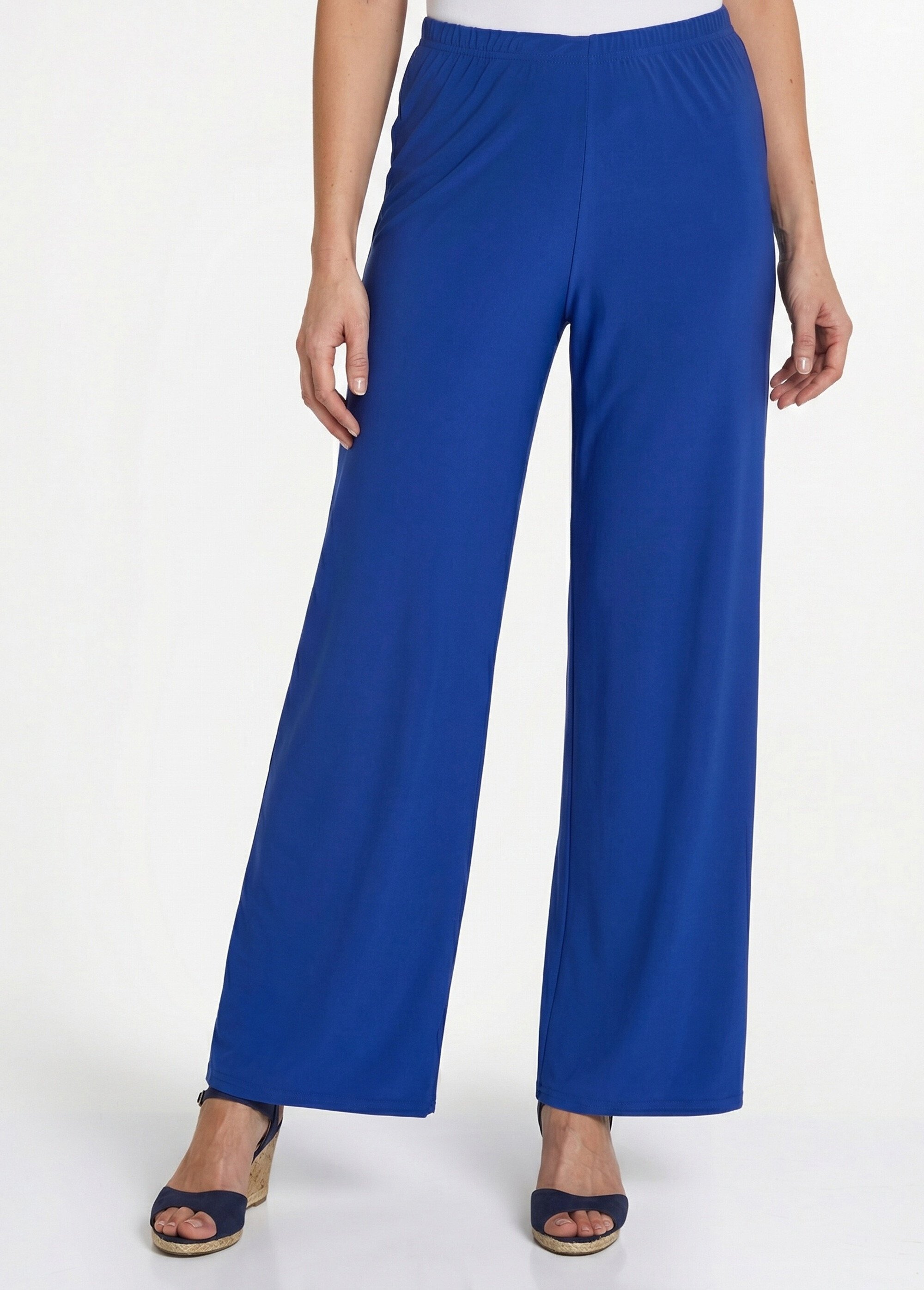 Pantalon fluide taille élastiquée maille Femme Bleu NIVEROLE FA1