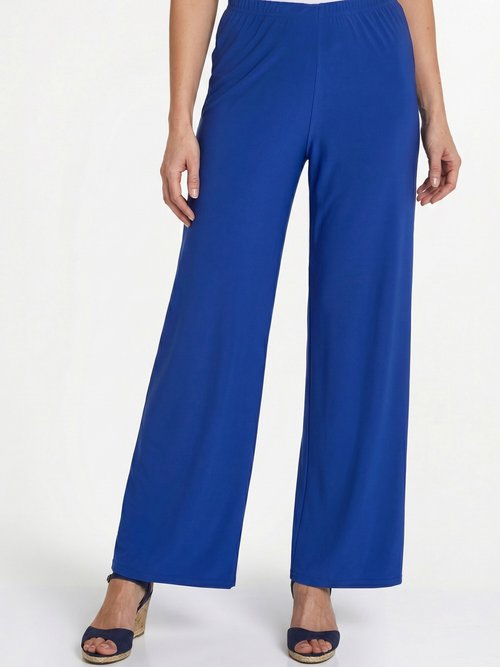 Pantalon fluide taille élastiquée maille Femme Bleu NIVEROLE FA1
