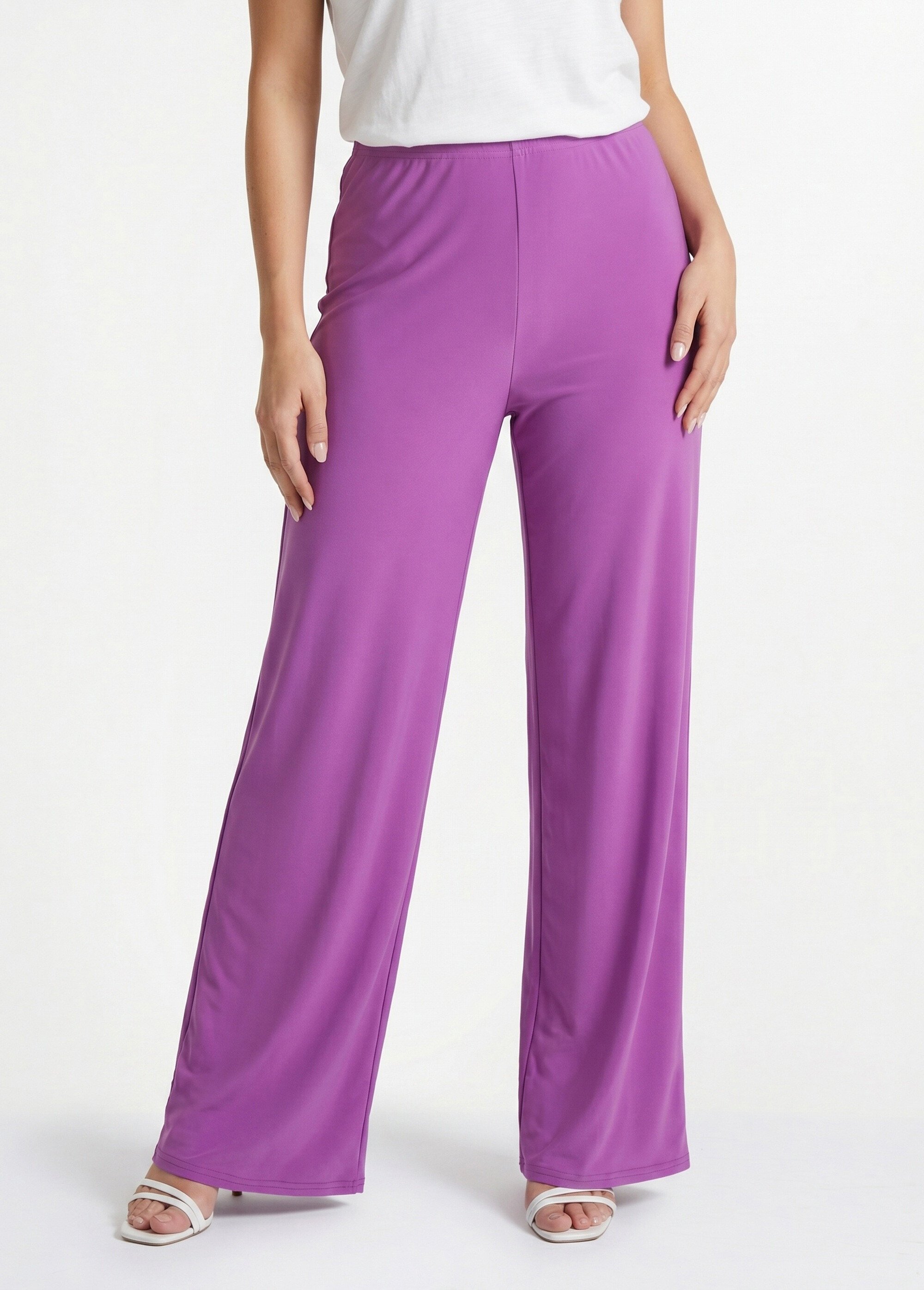 Pantalon fluide taille élastiquée maille Femme Violet NIVEROLE FA1