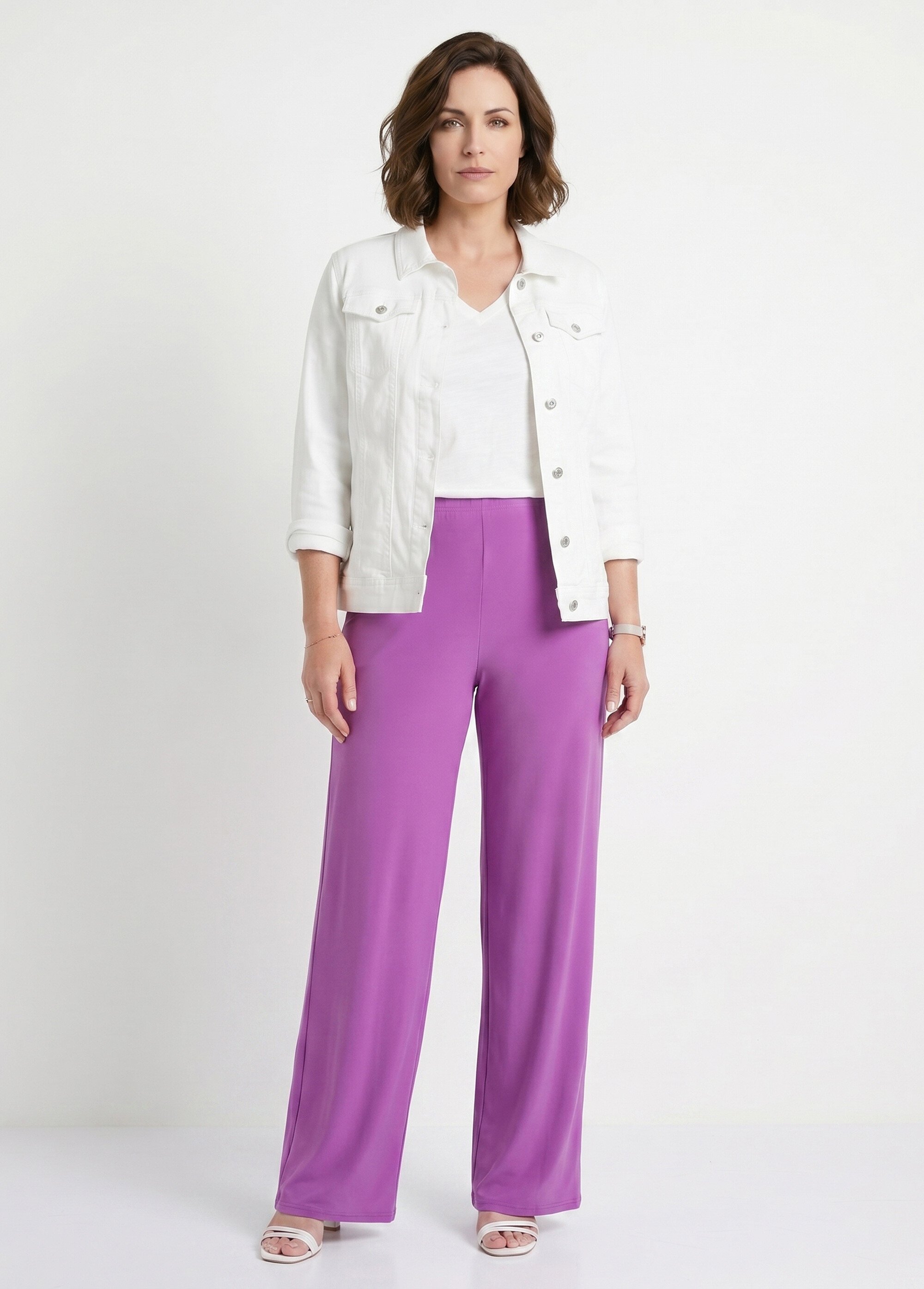 Pantalon fluide taille élastiquée maille Femme Violet NIVEROLE SI1