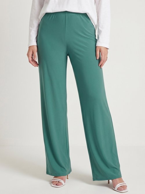 Pantalon fluide taille élastiquée maille Femme Vert NIVEROLE FA1
