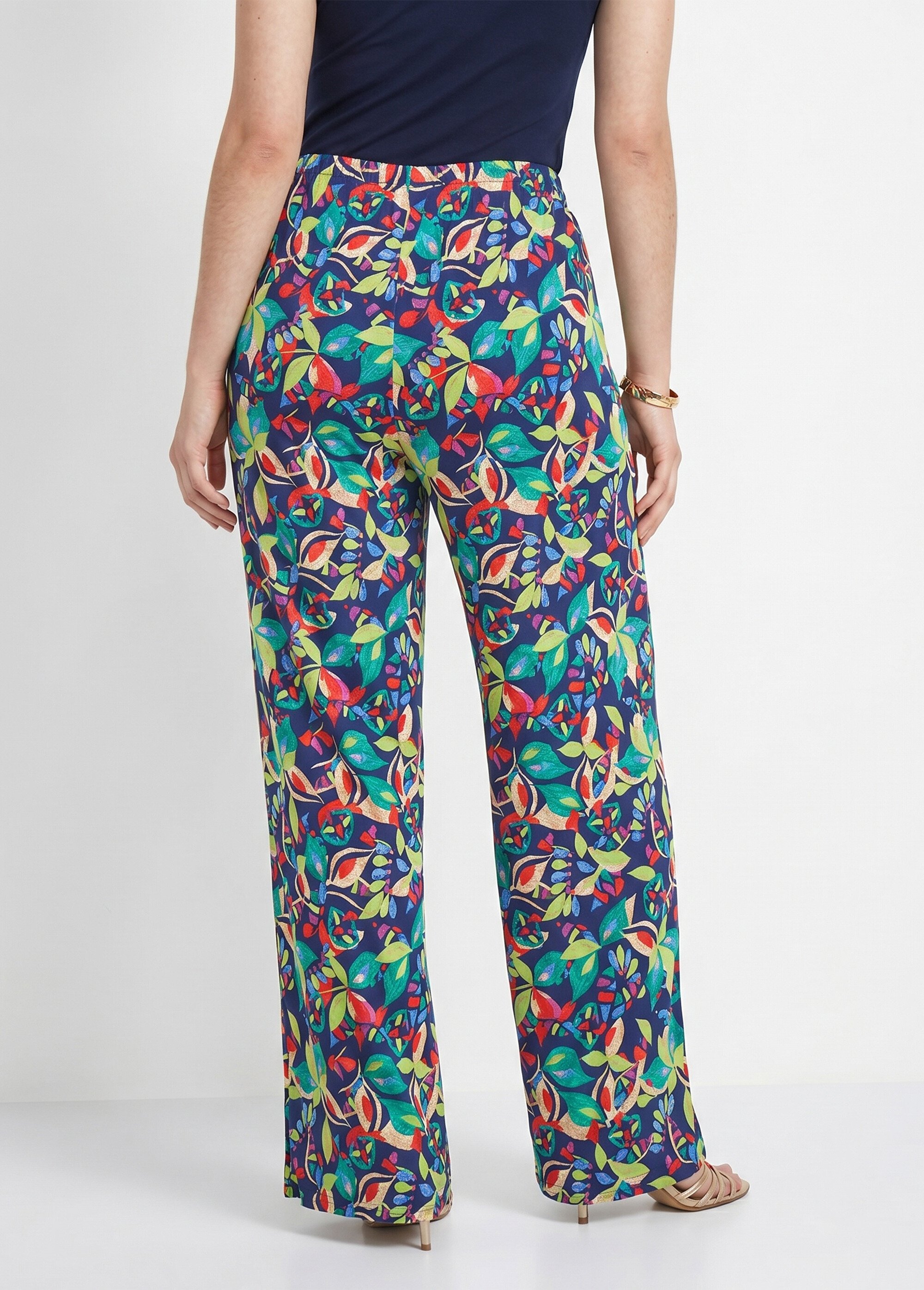 Pantalon fluide taille élastiquée maille Femme Bleu NIVEROLE DO1