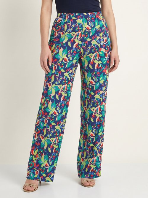 Pantalon fluide taille élastiquée maille Femme Bleu NIVEROLE FA1