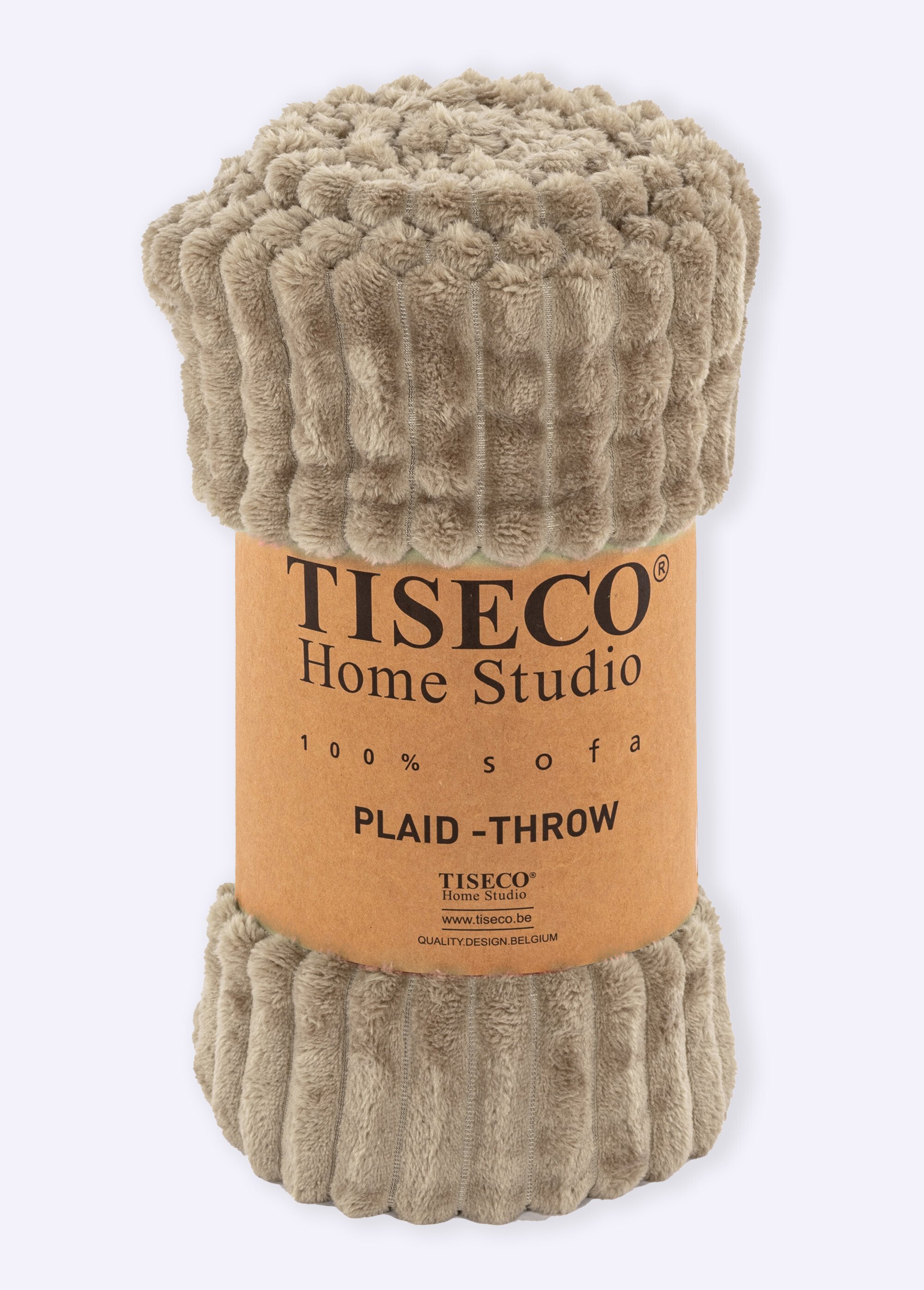 Plaid en polaire uni cotelé, 1,6m x 1,3m Marron TIS-RIBBLE1 FA1