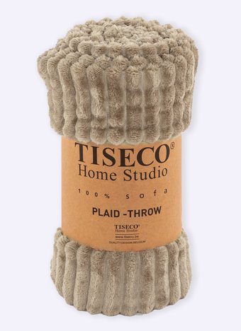 Plaid en polaire uni cotelé, 1,6m x 1,3m