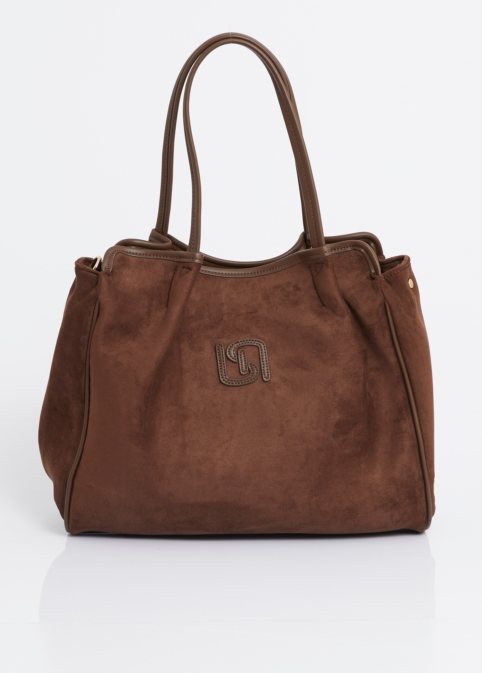 Sac shopping en suédine et simili cuir