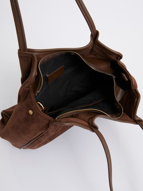 Sac shopping en suédine et simili cuir Femme Marron MIM692590-3 DE2