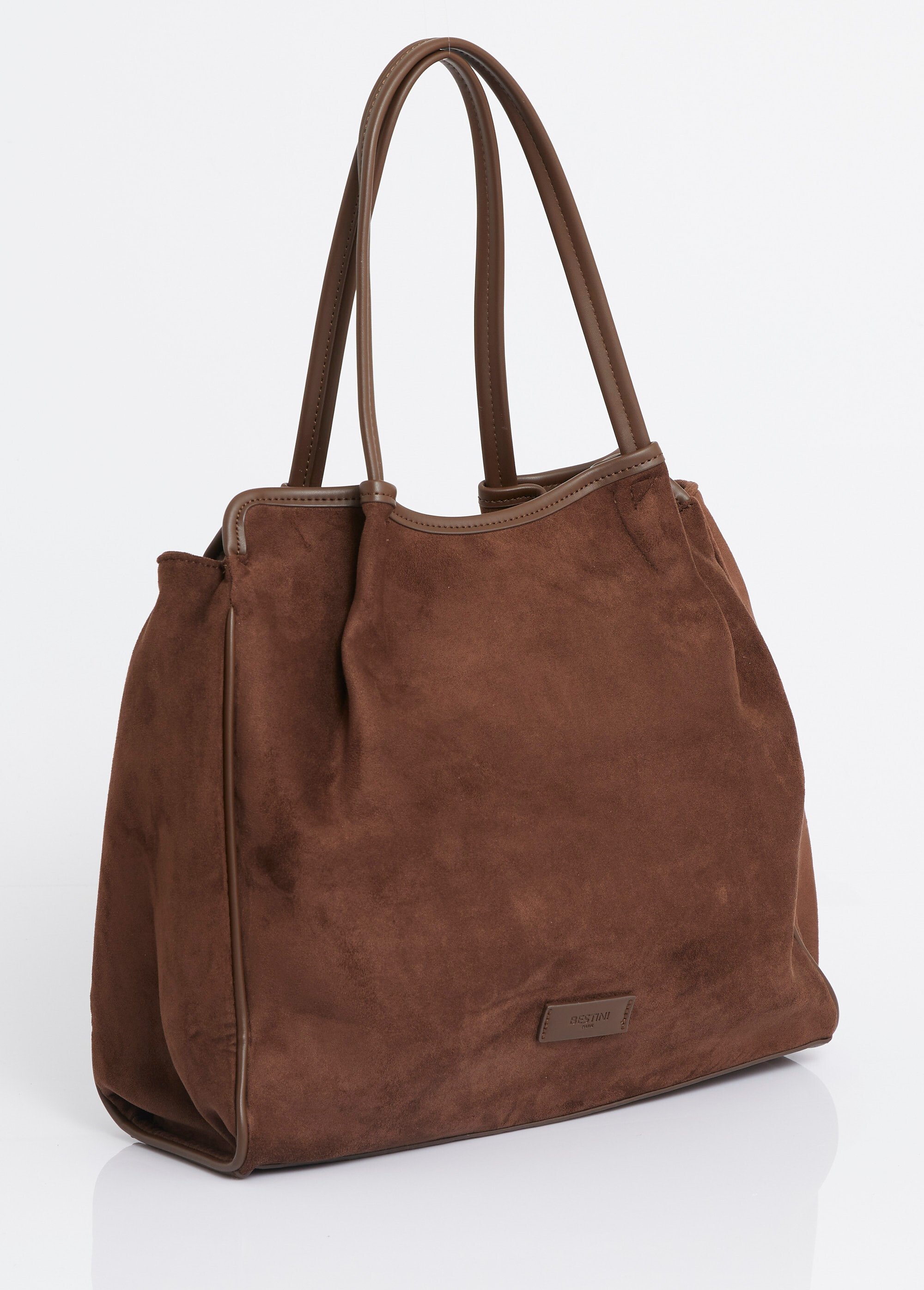 Sac shopping en suédine et simili cuir