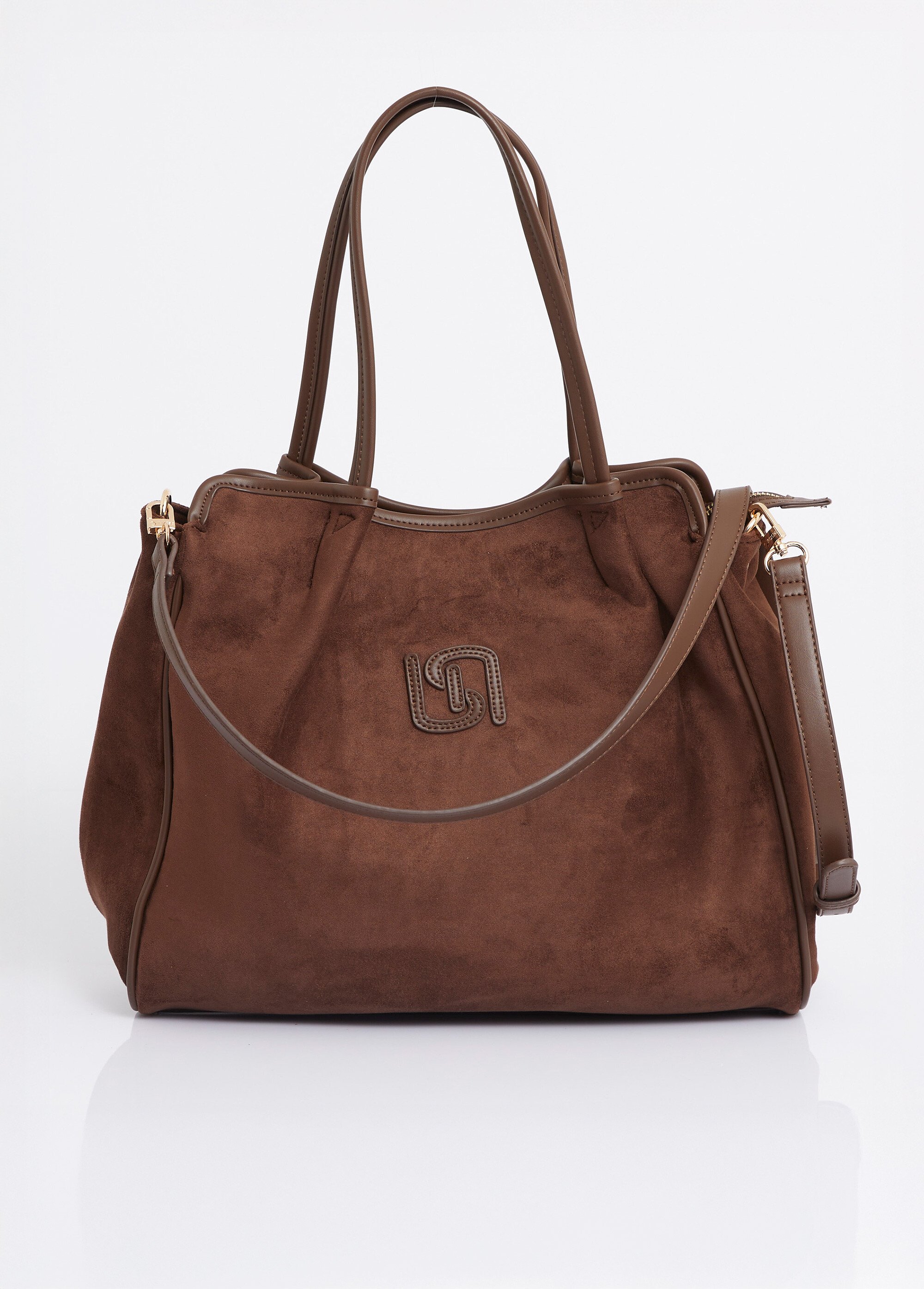 Sac shopping en suédine et simili cuir