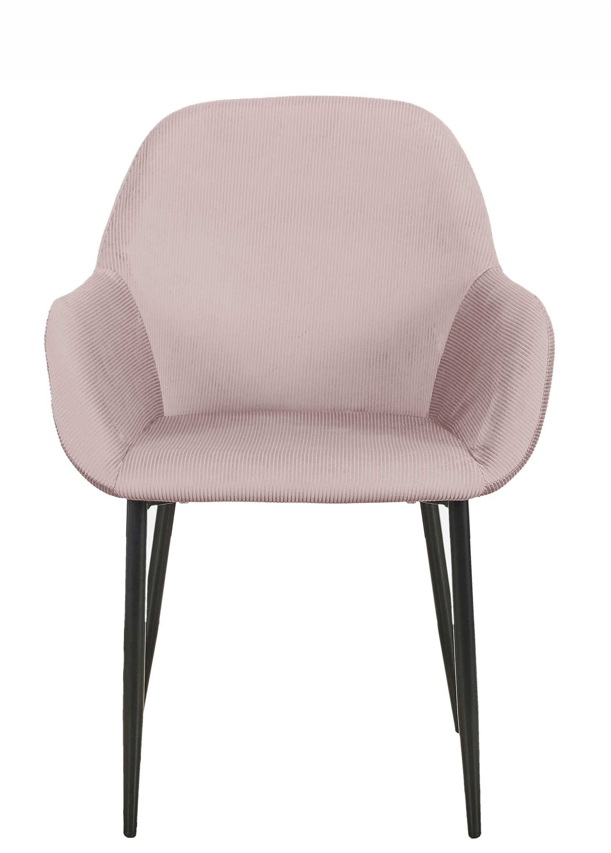 Set 2 Fauteuils velours cotelé, pieds métal ROSE CMP-HD6831 DE1