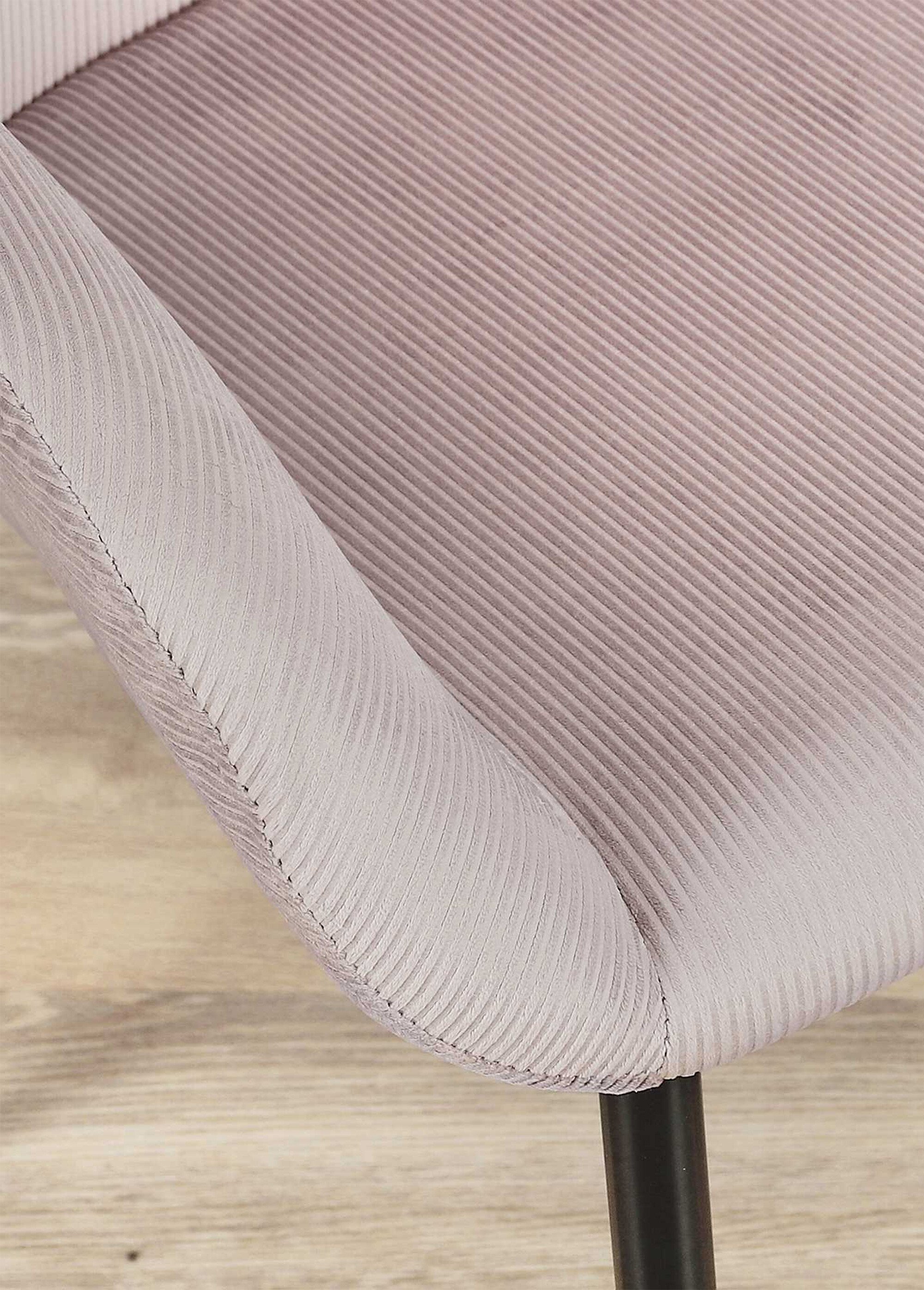 Set 2 Fauteuils velours cotelé, pieds métal ROSE CMP-HD6831 DE2