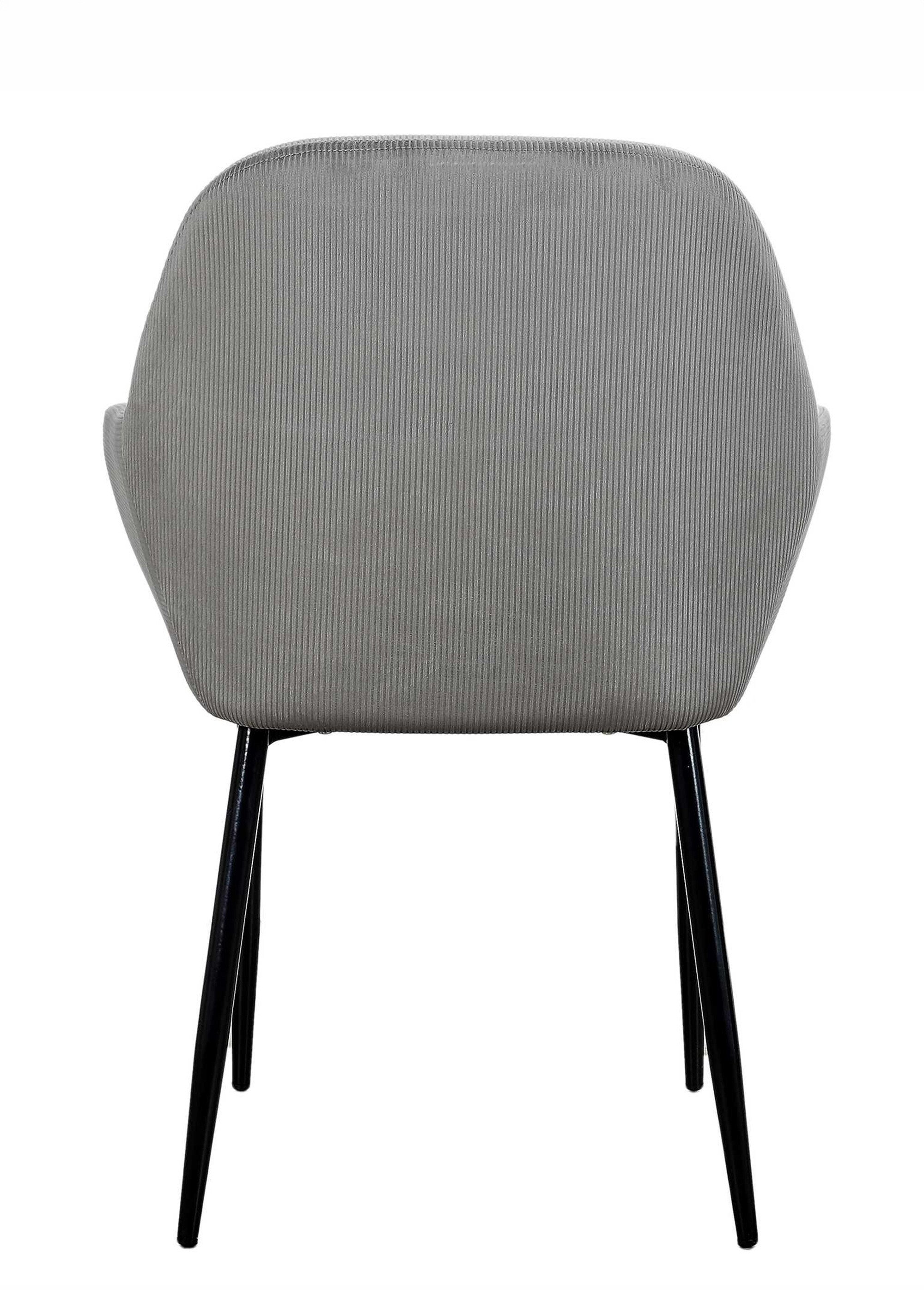 Set 2 Fauteuils velours cotelé, pieds métal GRIS CMP-HD6831 DO1