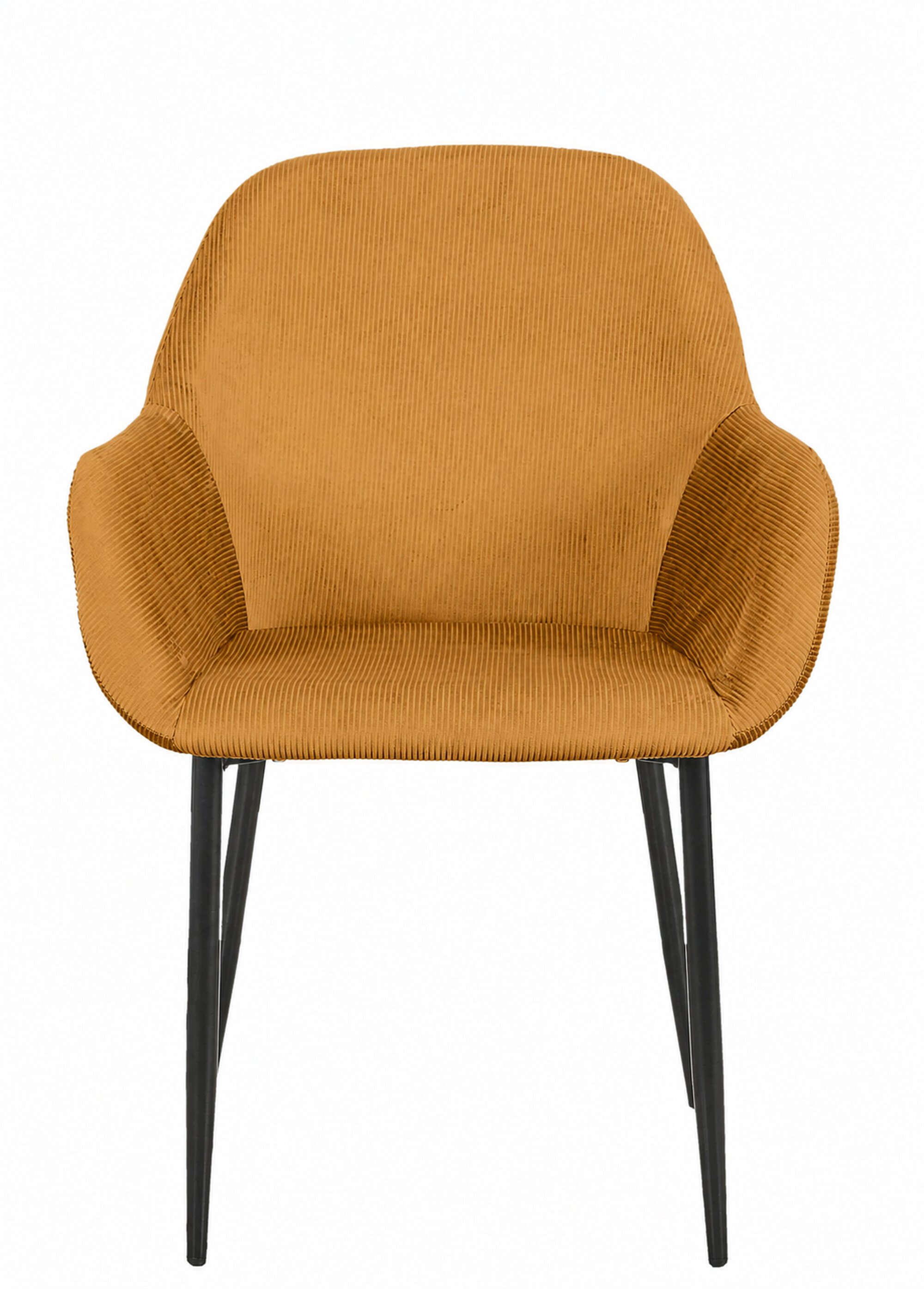 Set 2 Fauteuils velours cotelé, pieds métal JAUNE CMP-HD6831 DE1