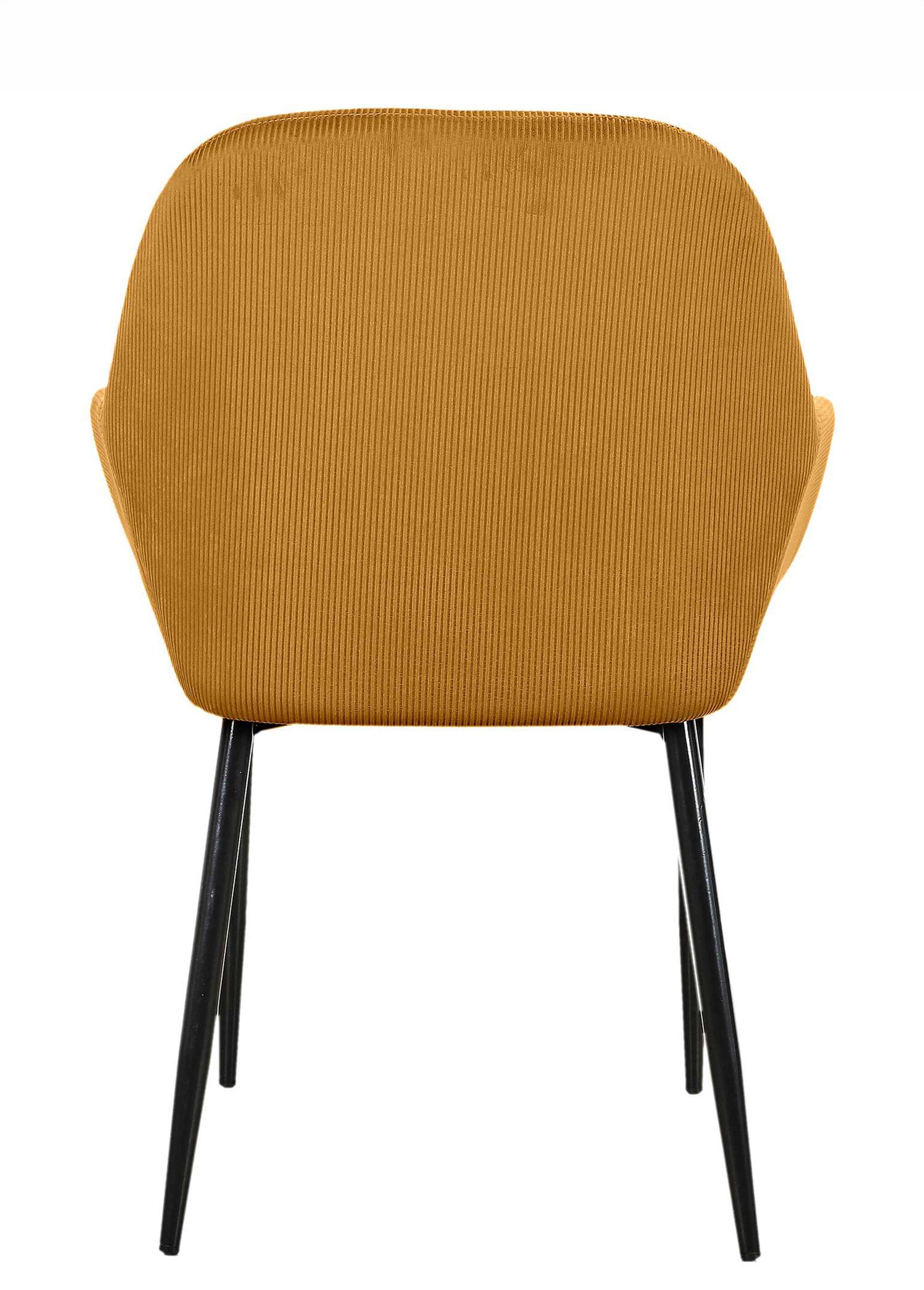 Set 2 Fauteuils velours cotelé, pieds métal JAUNE CMP-HD6831 DO1
