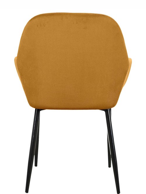 Set 2 Fauteuils velours cotelé, pieds métal JAUNE CMP-HD6831 DO1