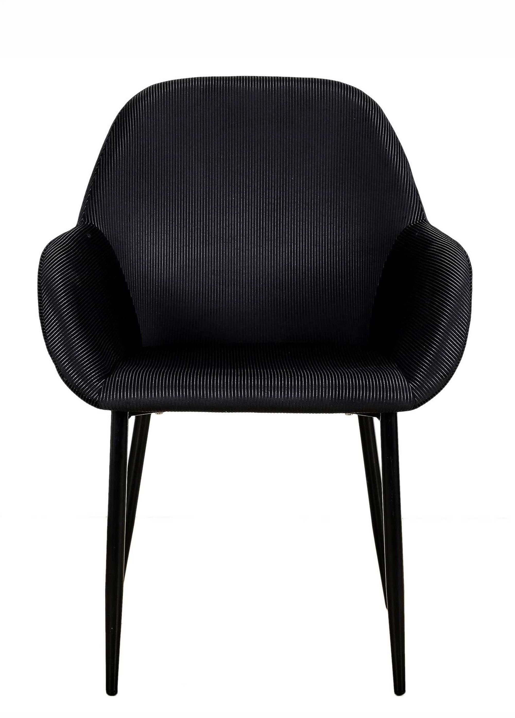 Set 2 Fauteuils velours cotelé, pieds métal NOIR CMP-HD6831 DE1