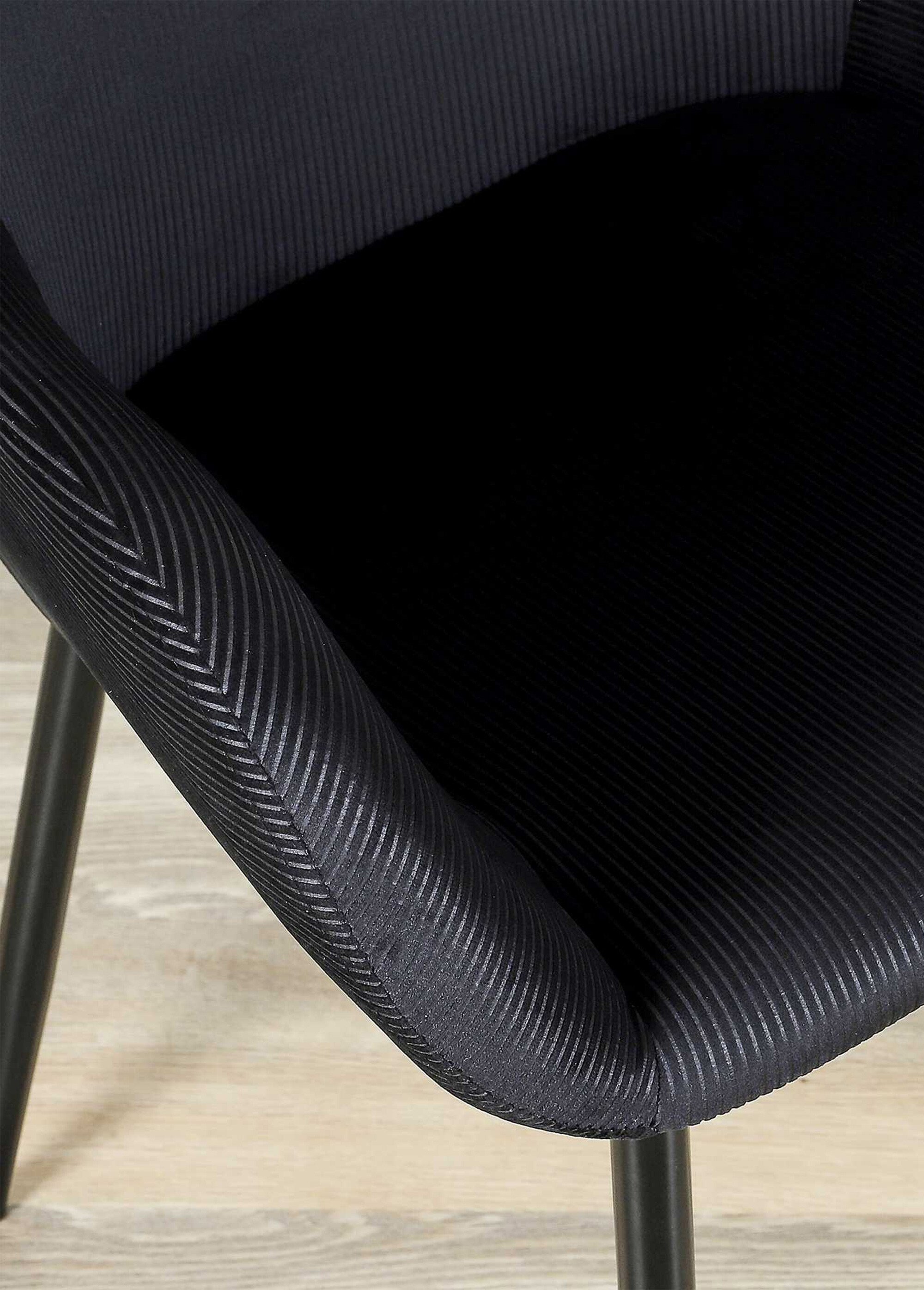 Set 2 Fauteuils velours cotelé, pieds métal NOIR CMP-HD6831 DE2