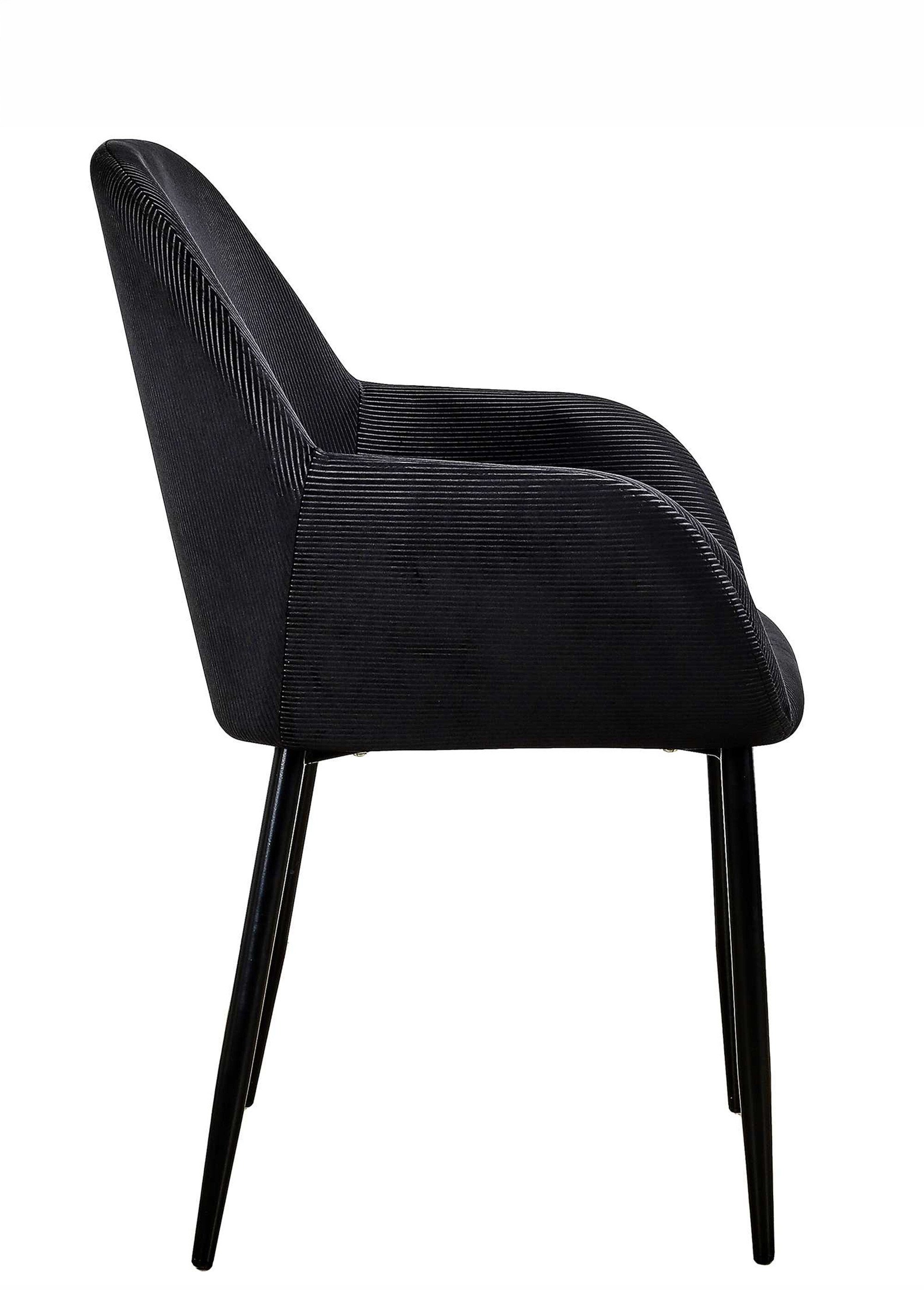 Set 2 Fauteuils velours cotelé, pieds métal NOIR CMP-HD6831 DR1