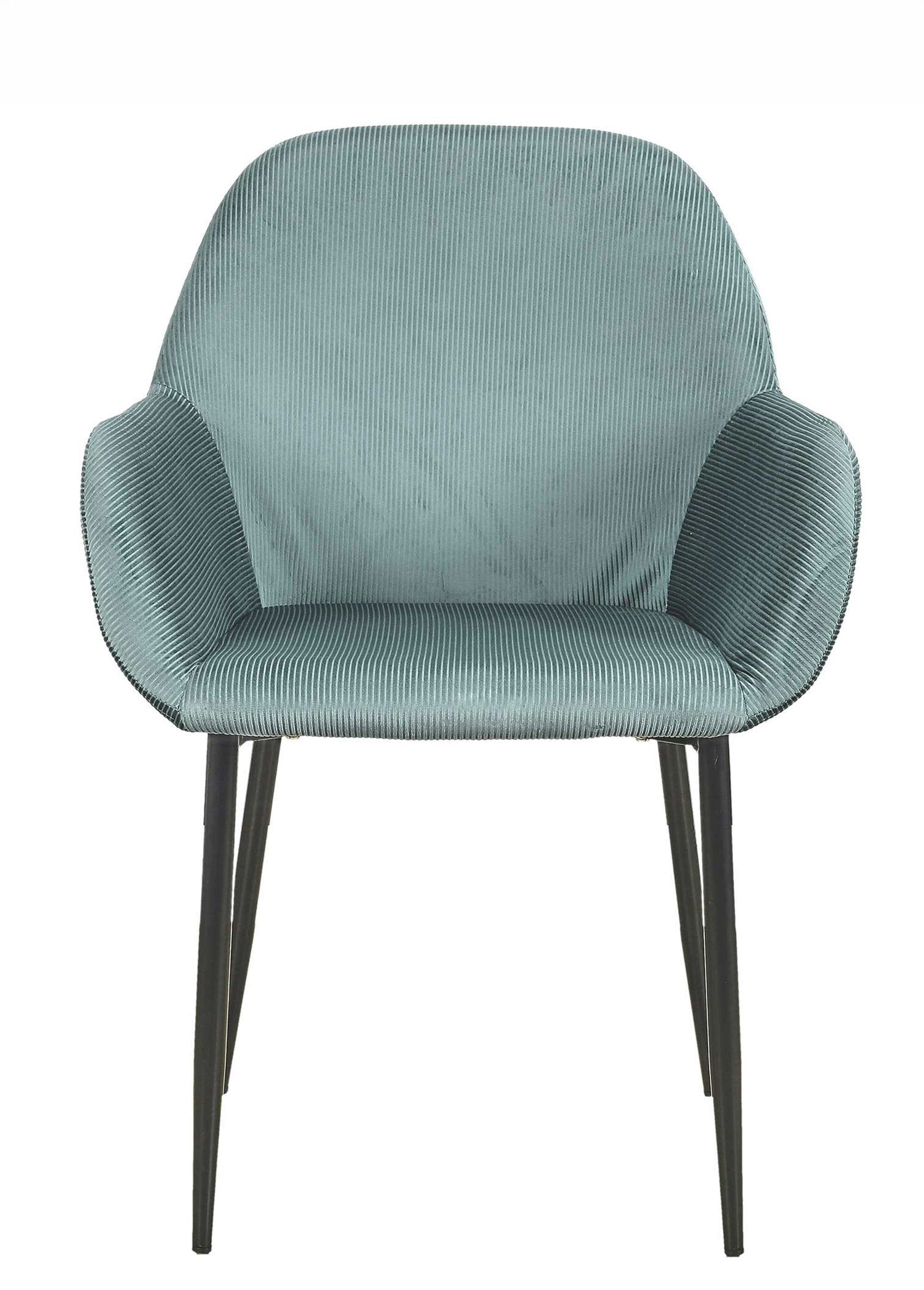 Set 2 Fauteuils velours cotelé, pieds métal BLEU CMP-HD6831 DE1