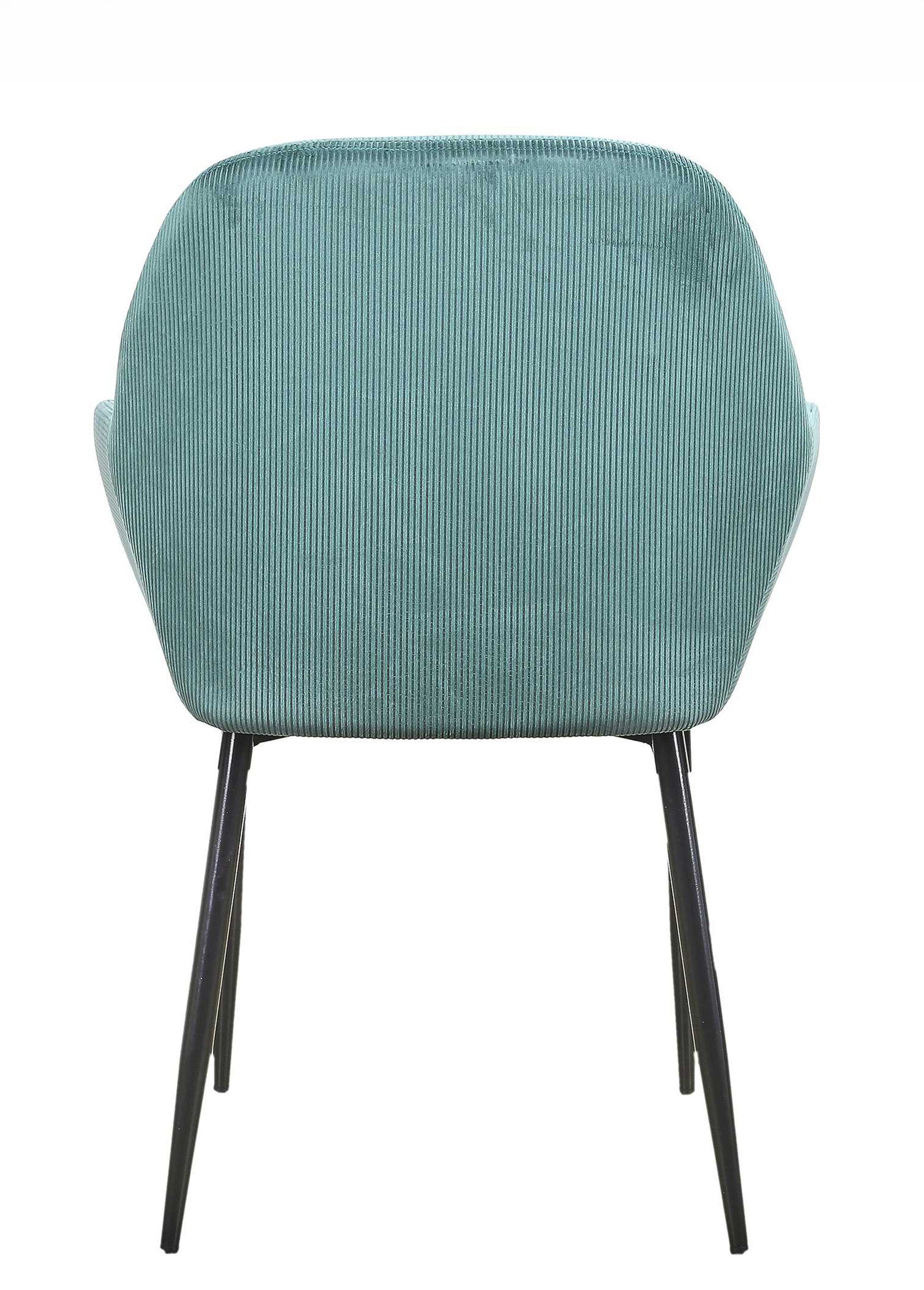 Set 2 Fauteuils velours cotelé, pieds métal BLEU CMP-HD6831 DO1