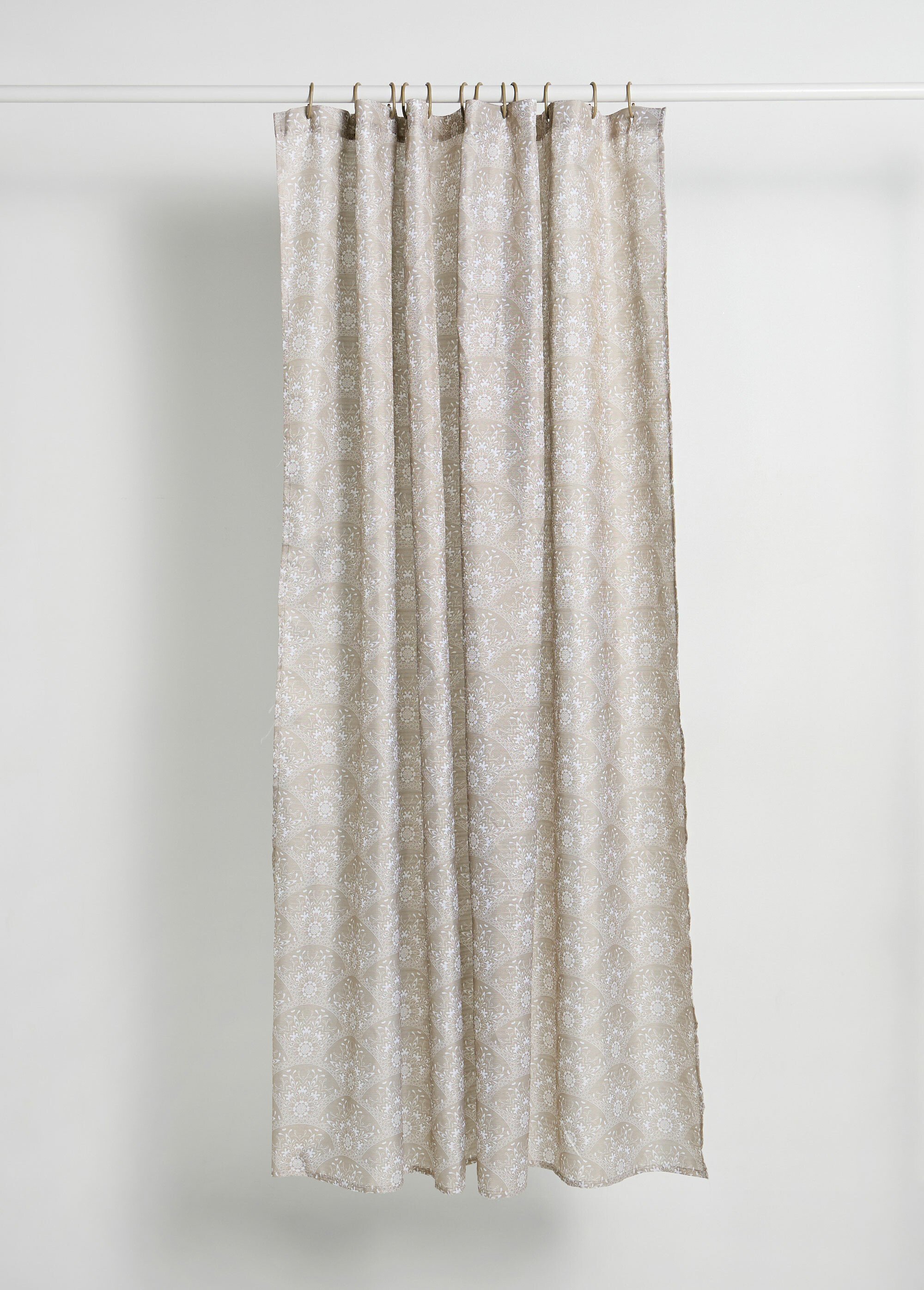 Set SDB 3 pcs Rideau + Tapis + Panier Beige KP-CY2400280 DE1