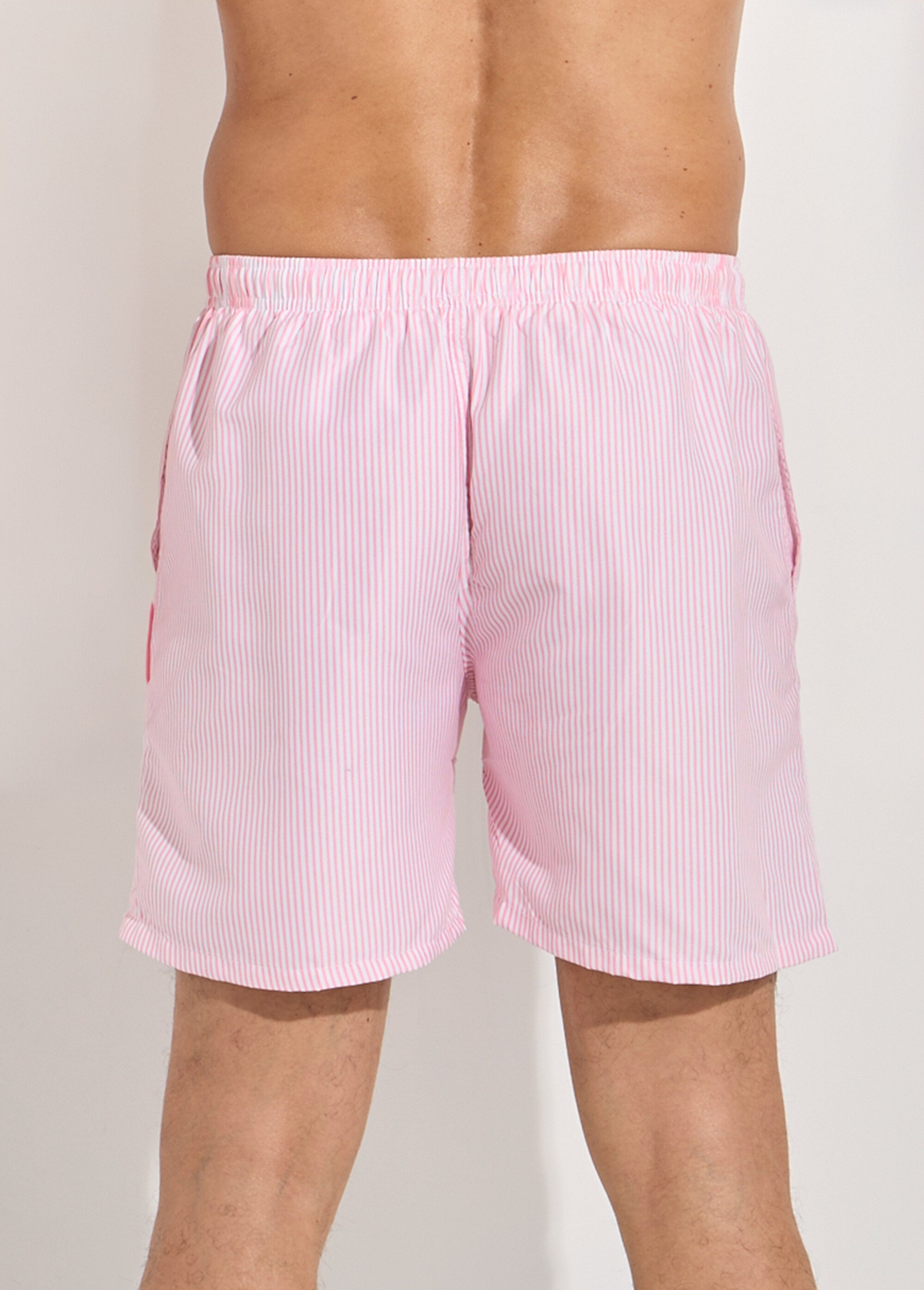 Short de bain à rayures fines Homme RAYE ROUGE SUNSTH831 DO1