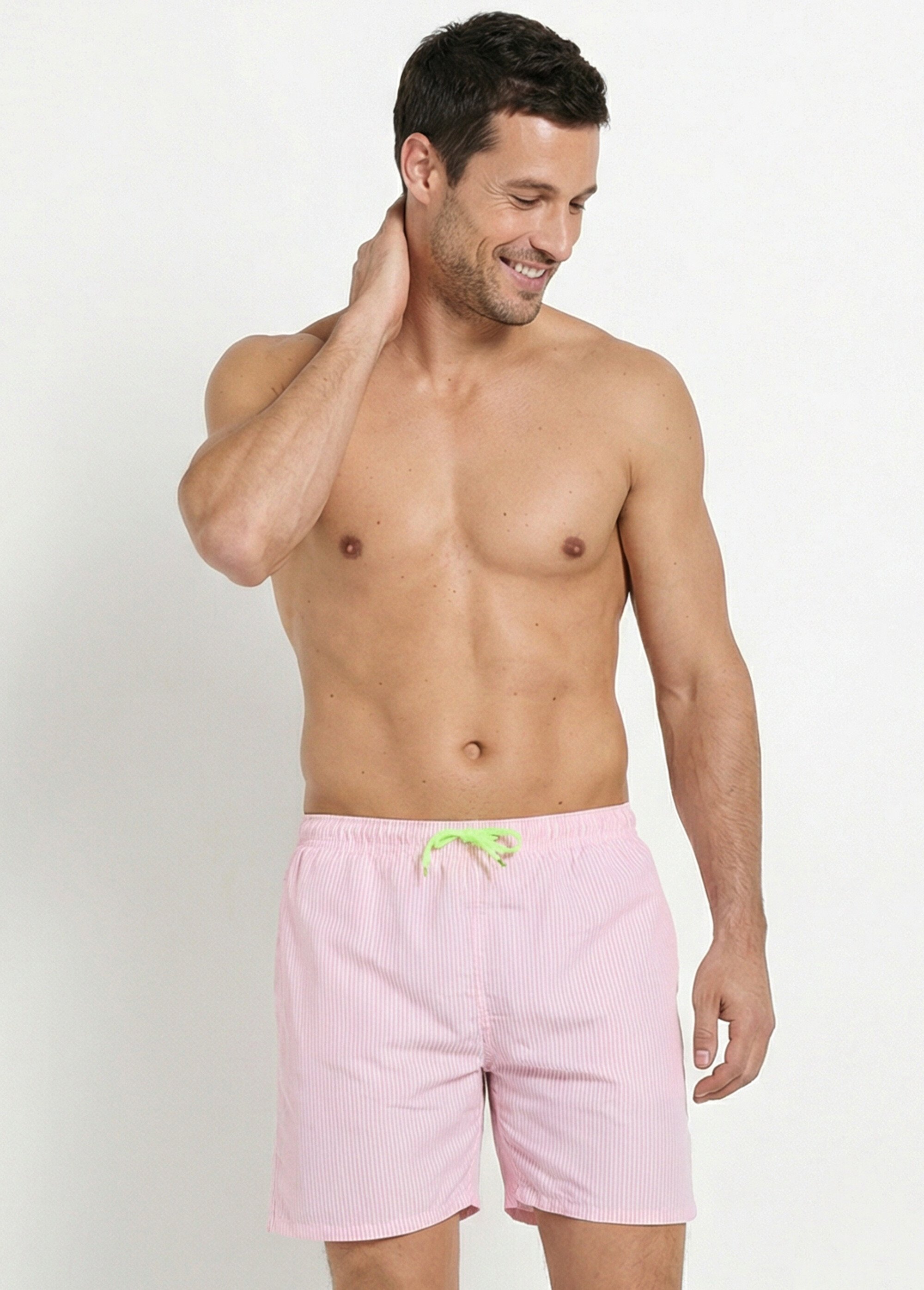 Short de bain à rayures fines Homme RAYE ROUGE SUNSTH831 MV1