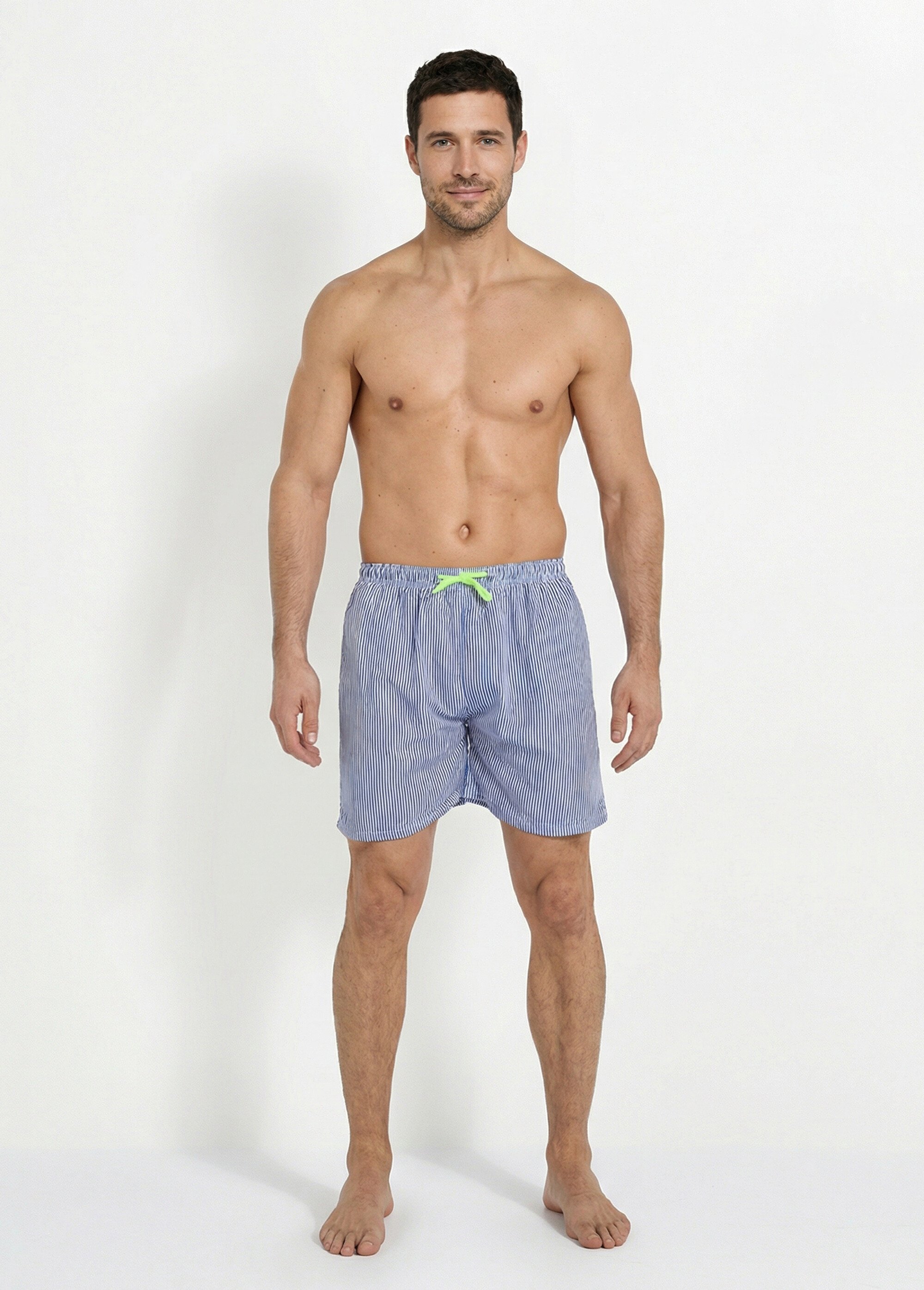 Short de bain à rayures fines Homme RAYE MARINE SUNSTH831 SF1