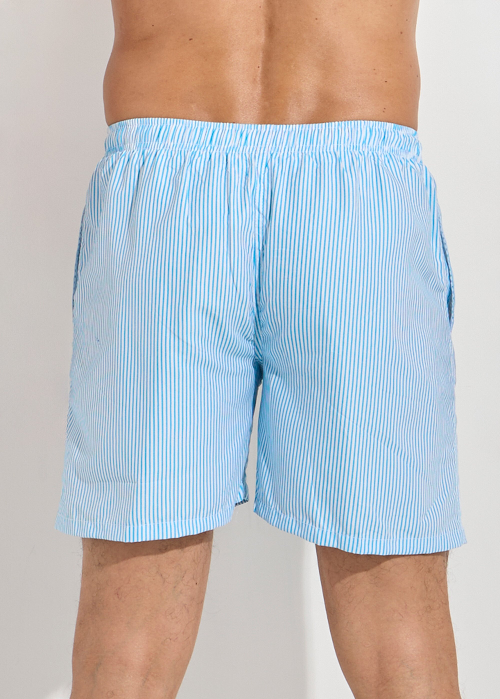 Short de bain à rayures fines Homme RAYE TURQUOISE SUNSTH831 DO1