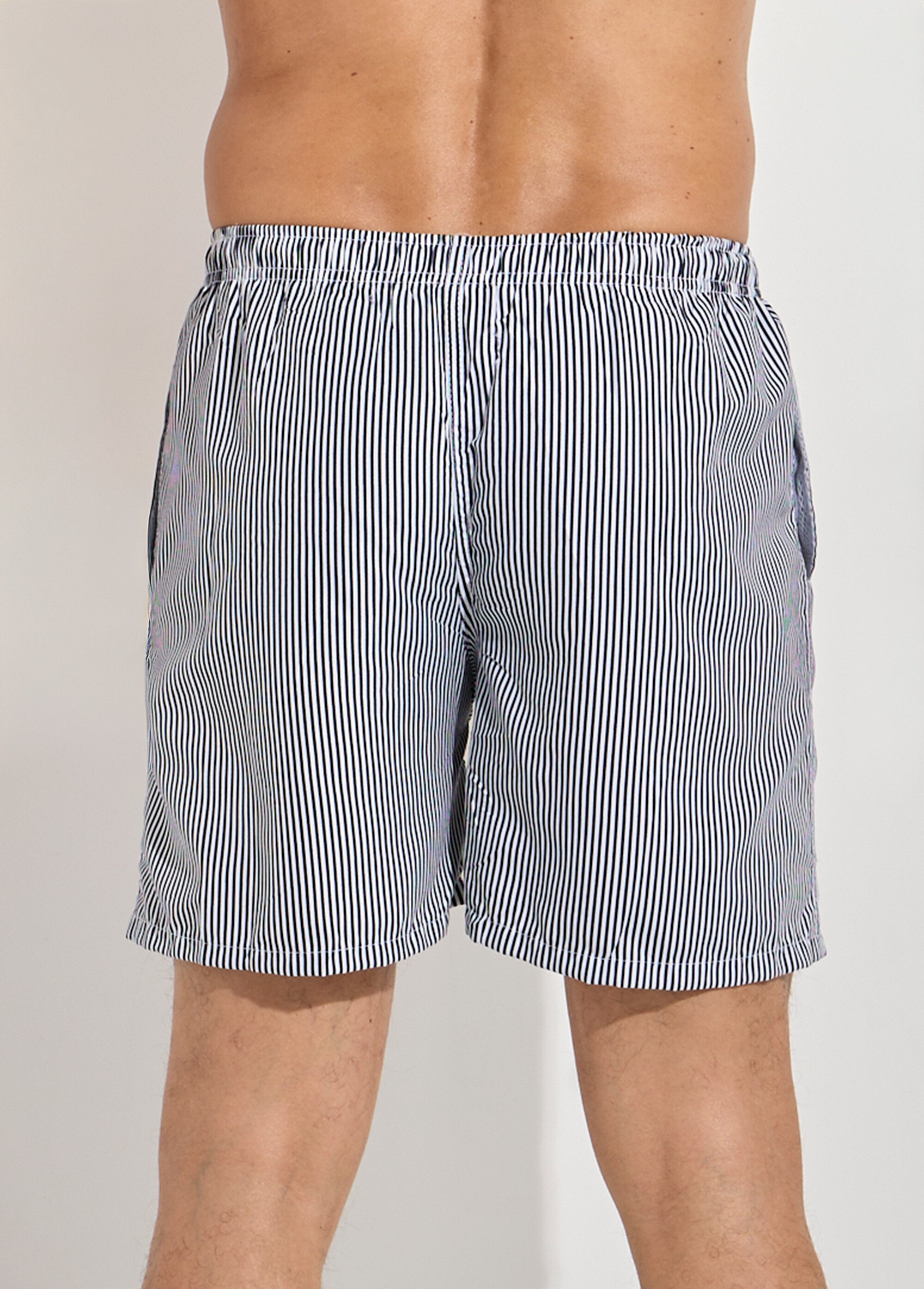 Short de bain à rayures fines Homme RAYE NOIR SUNSTH831 DO1