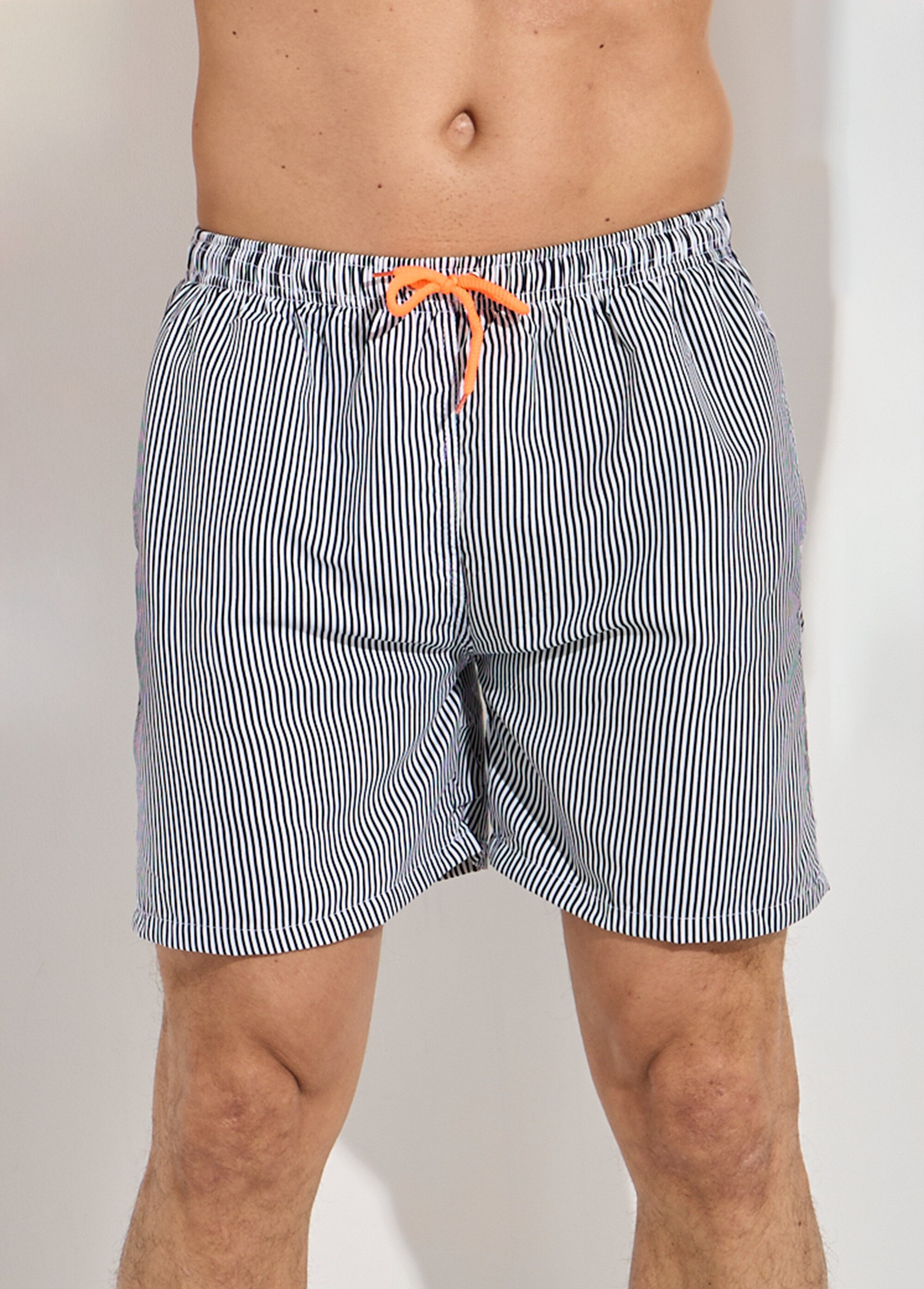 Short de bain à rayures fines Homme RAYE NOIR SUNSTH831 FA1