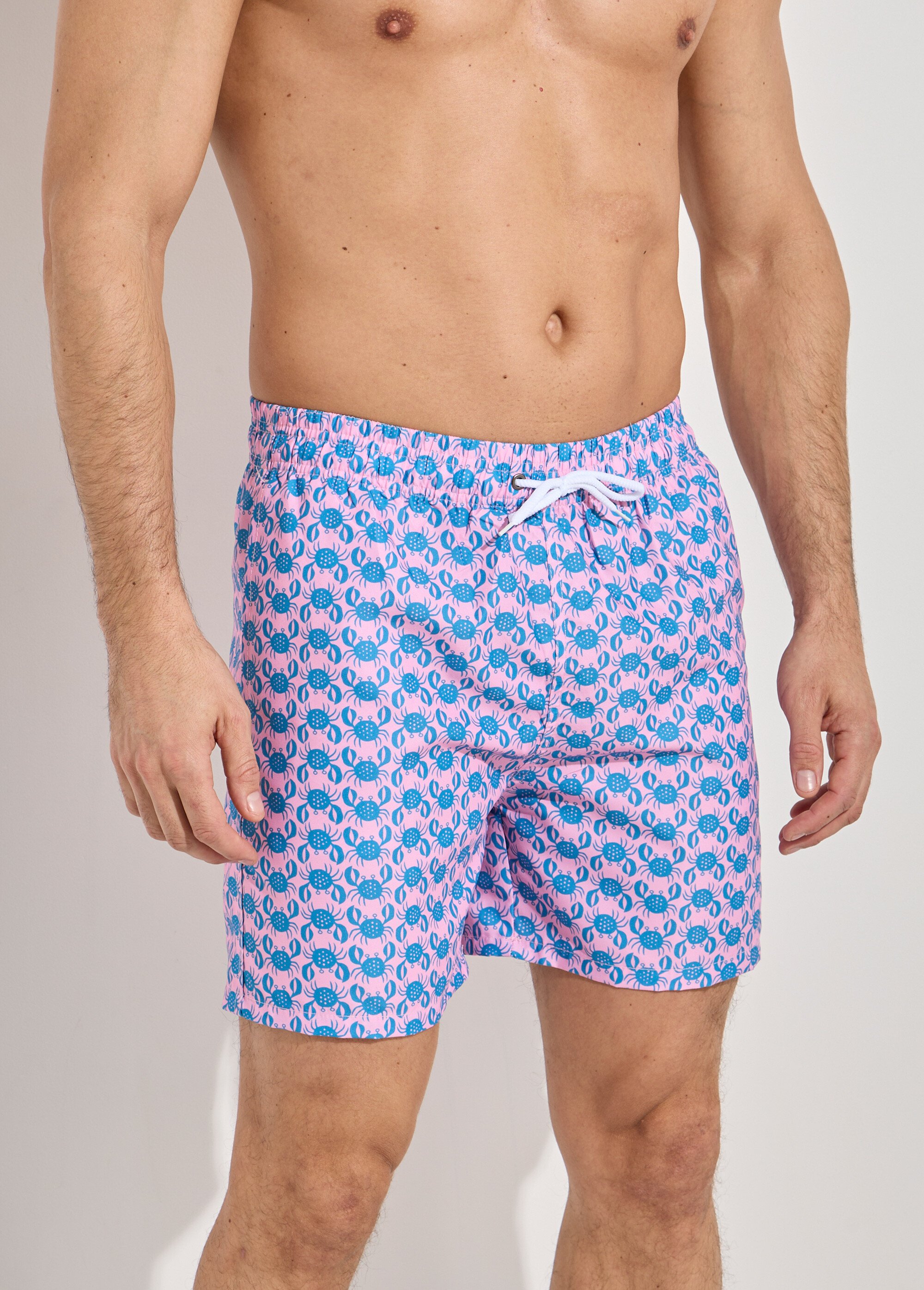 Short de bain imprimé fantaisie crabe