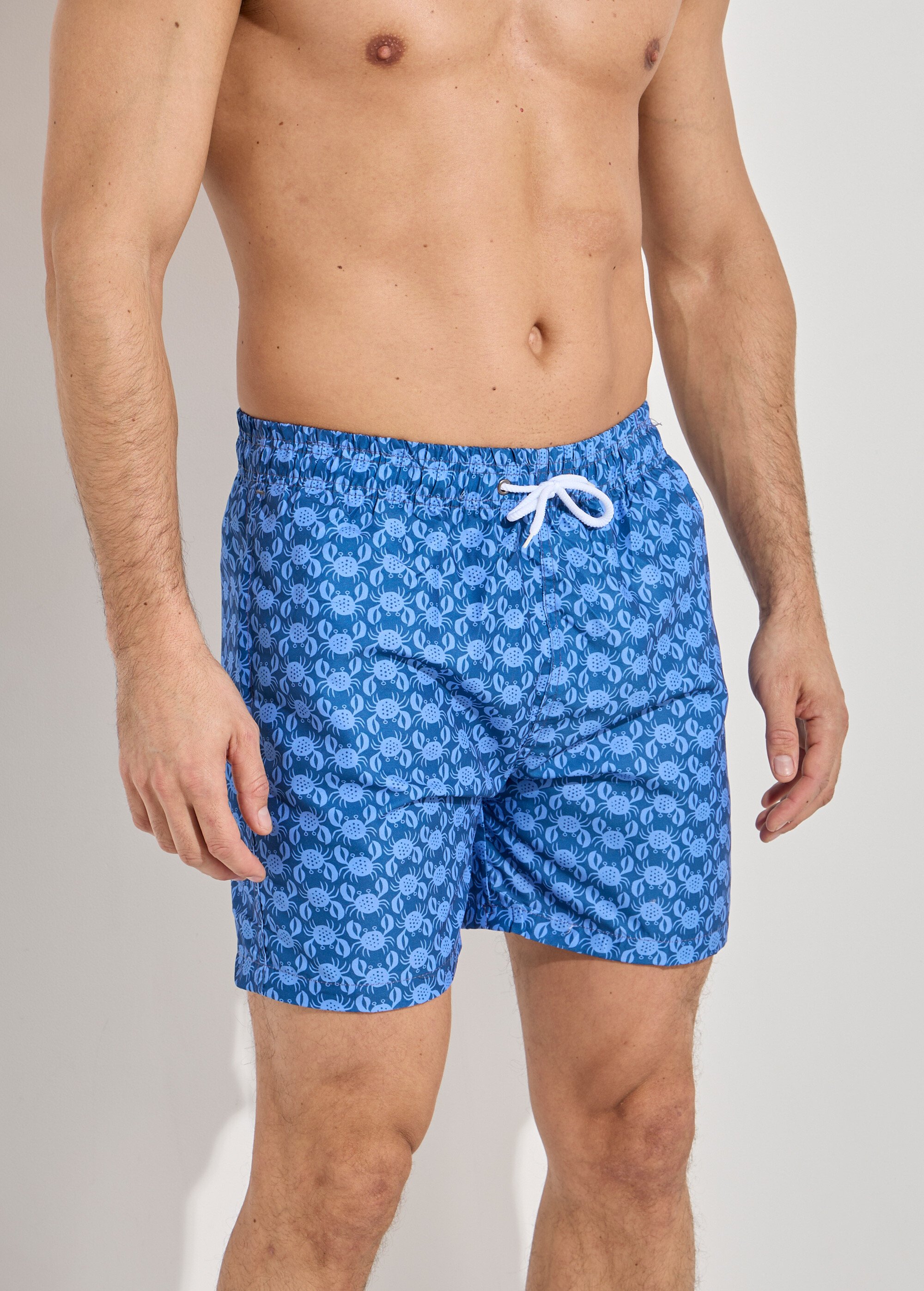Short de bain imprimé fantaisie crabe