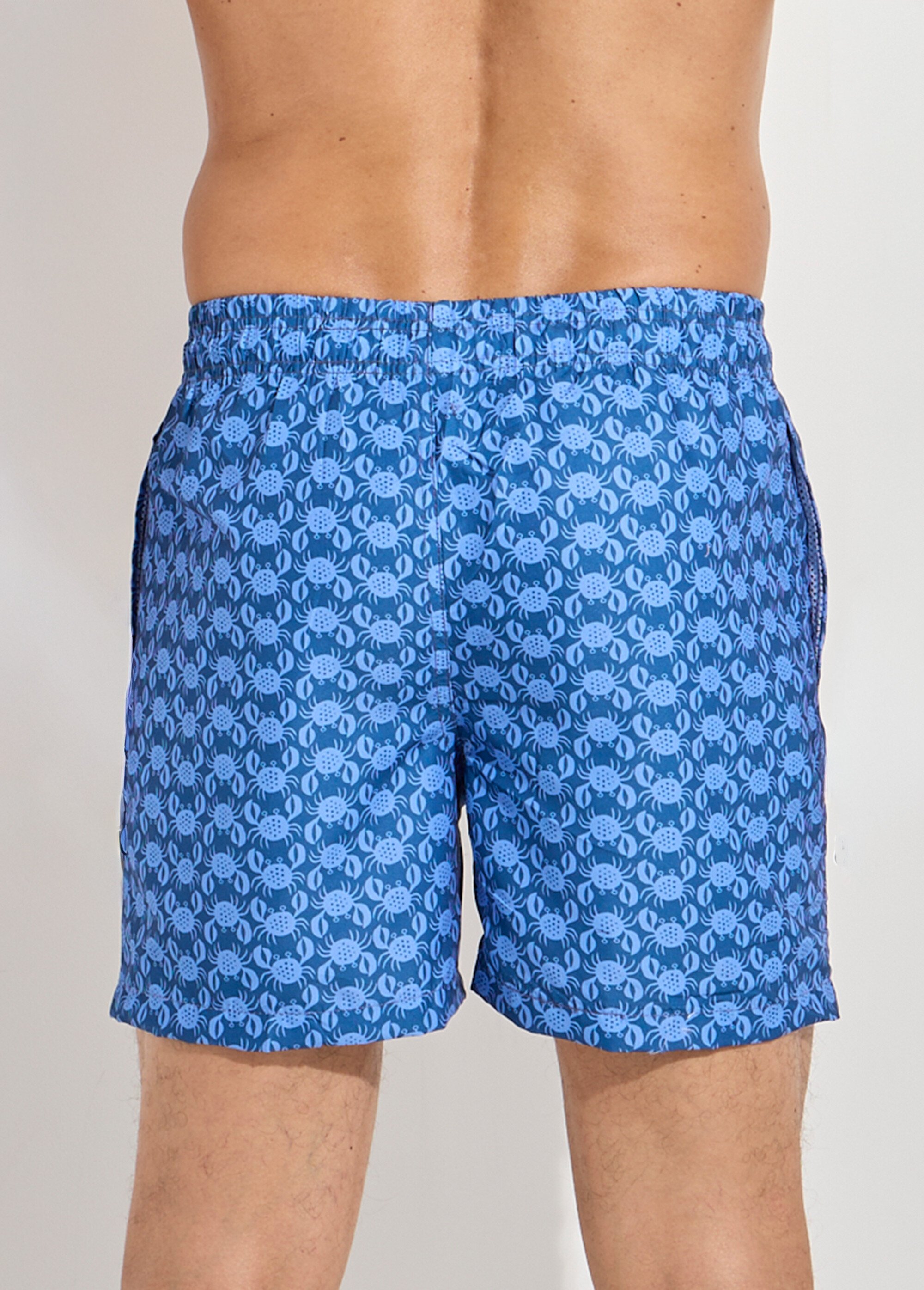 Short de bain imprimé fantaisie crabe