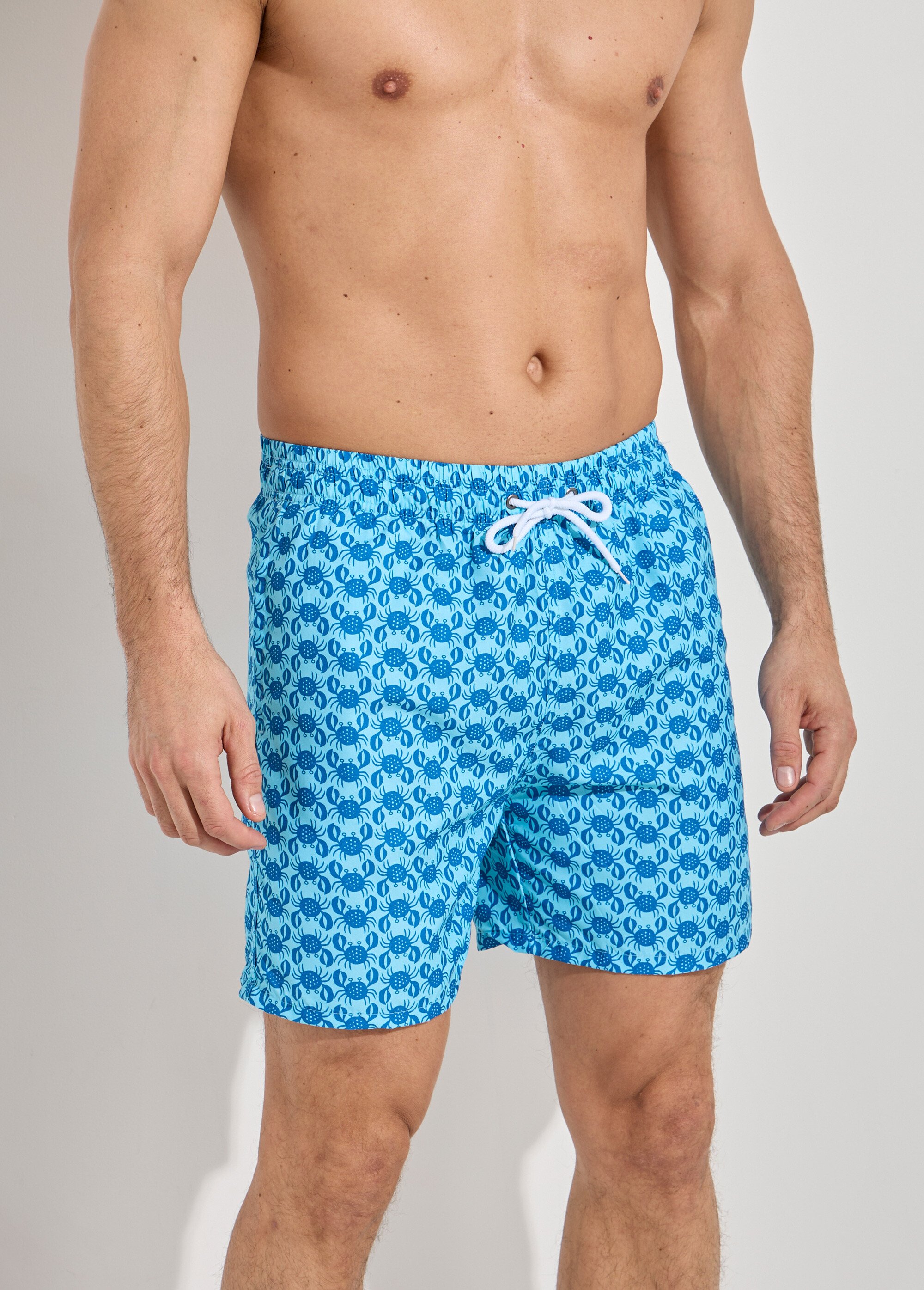 Short de bain imprimé fantaisie crabe