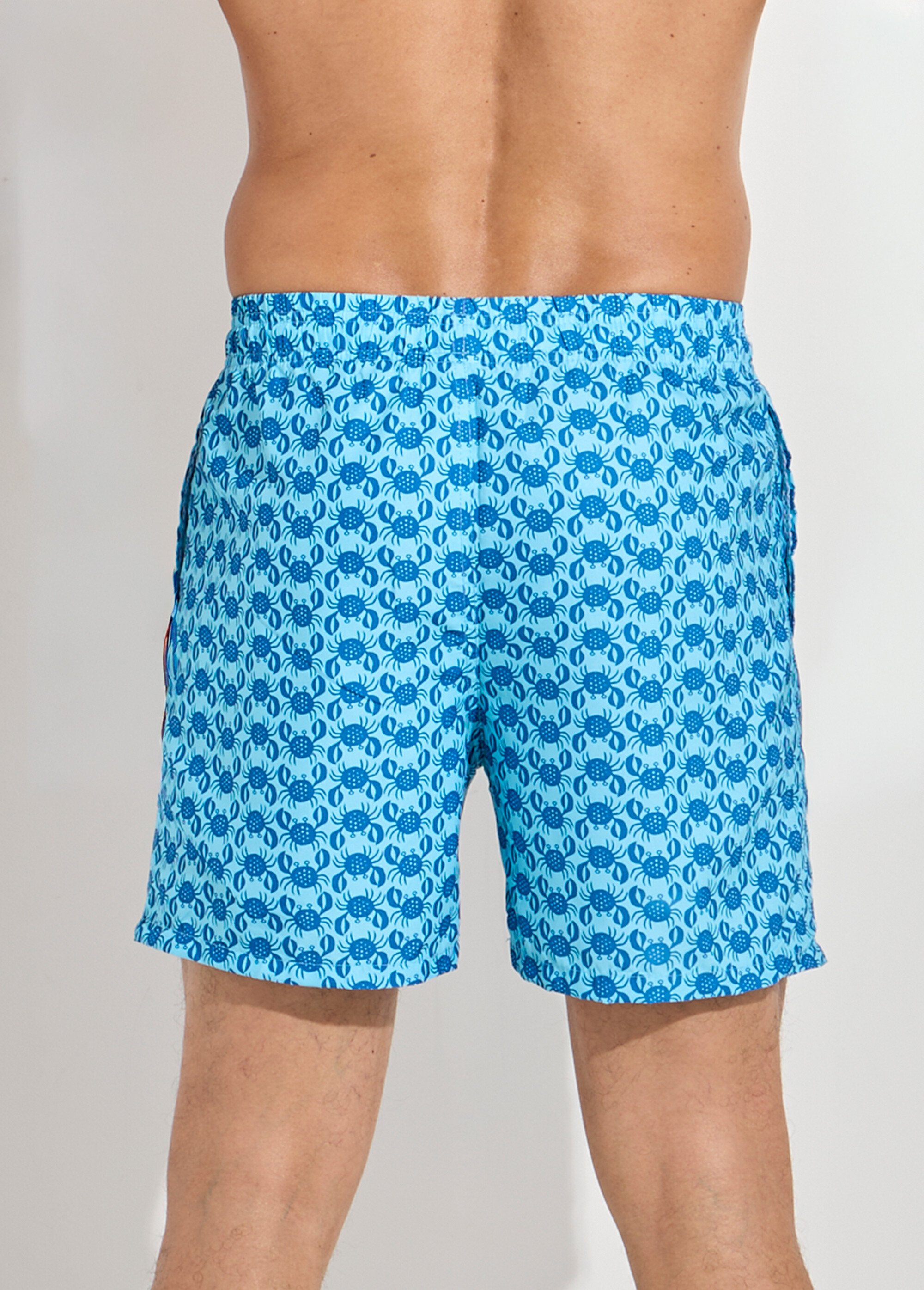 Short de bain imprimé fantaisie crabe