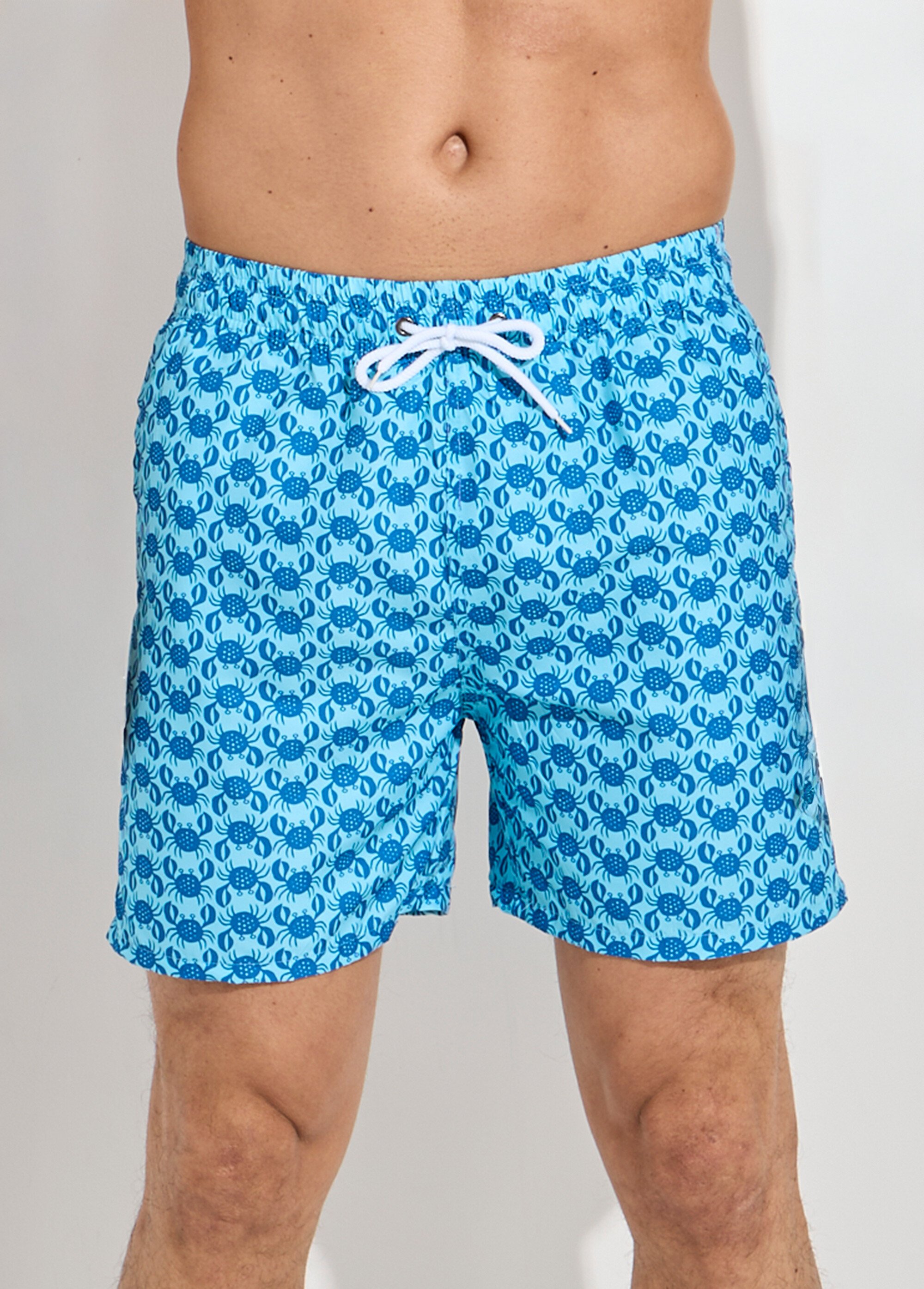 Short de bain imprimé fantaisie crabe Homme Bleu SUNSTH1017 FA1
