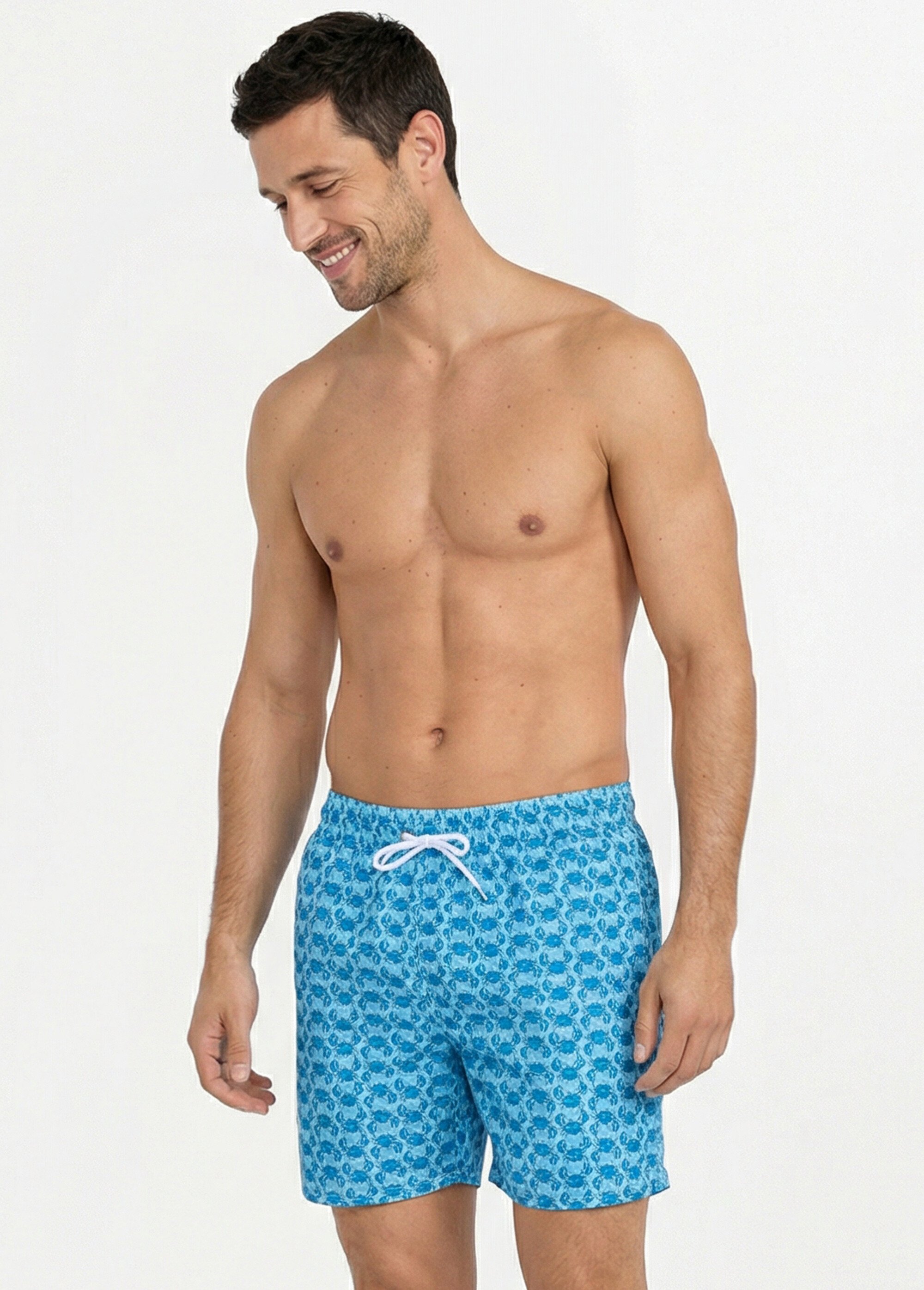 Short de bain imprimé fantaisie crabe