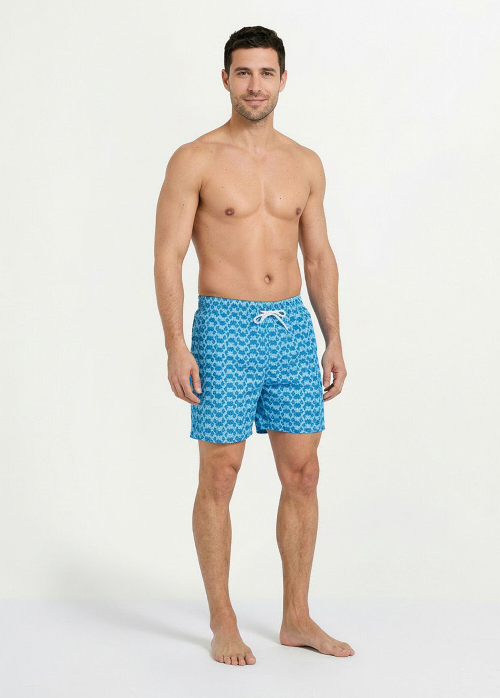 Short de bain imprimé fantaisie crabe Homme Bleu SUNSTH1017 SF1