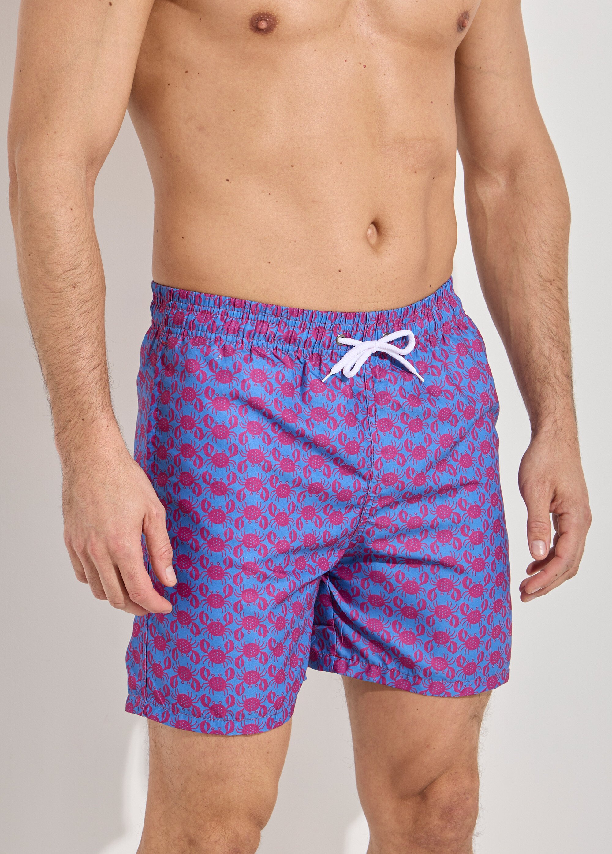 Short de bain imprimé fantaisie crabe