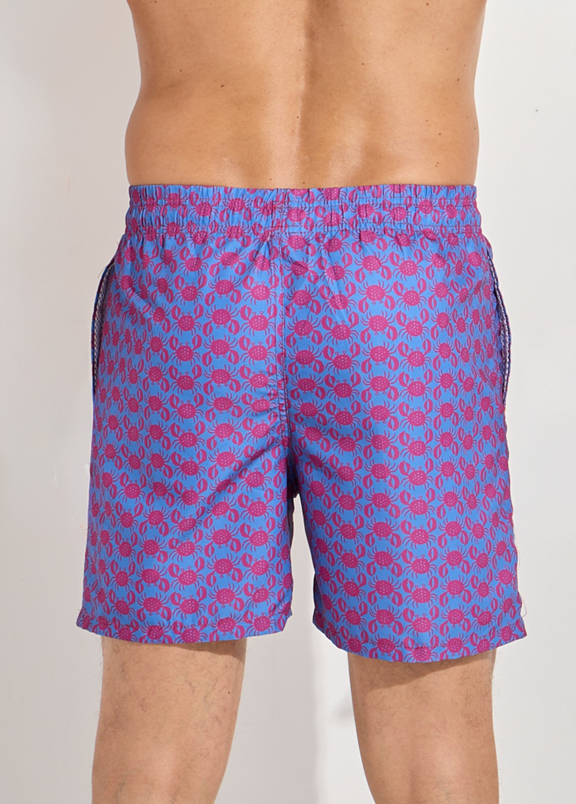 Short de bain imprimé fantaisie crabe