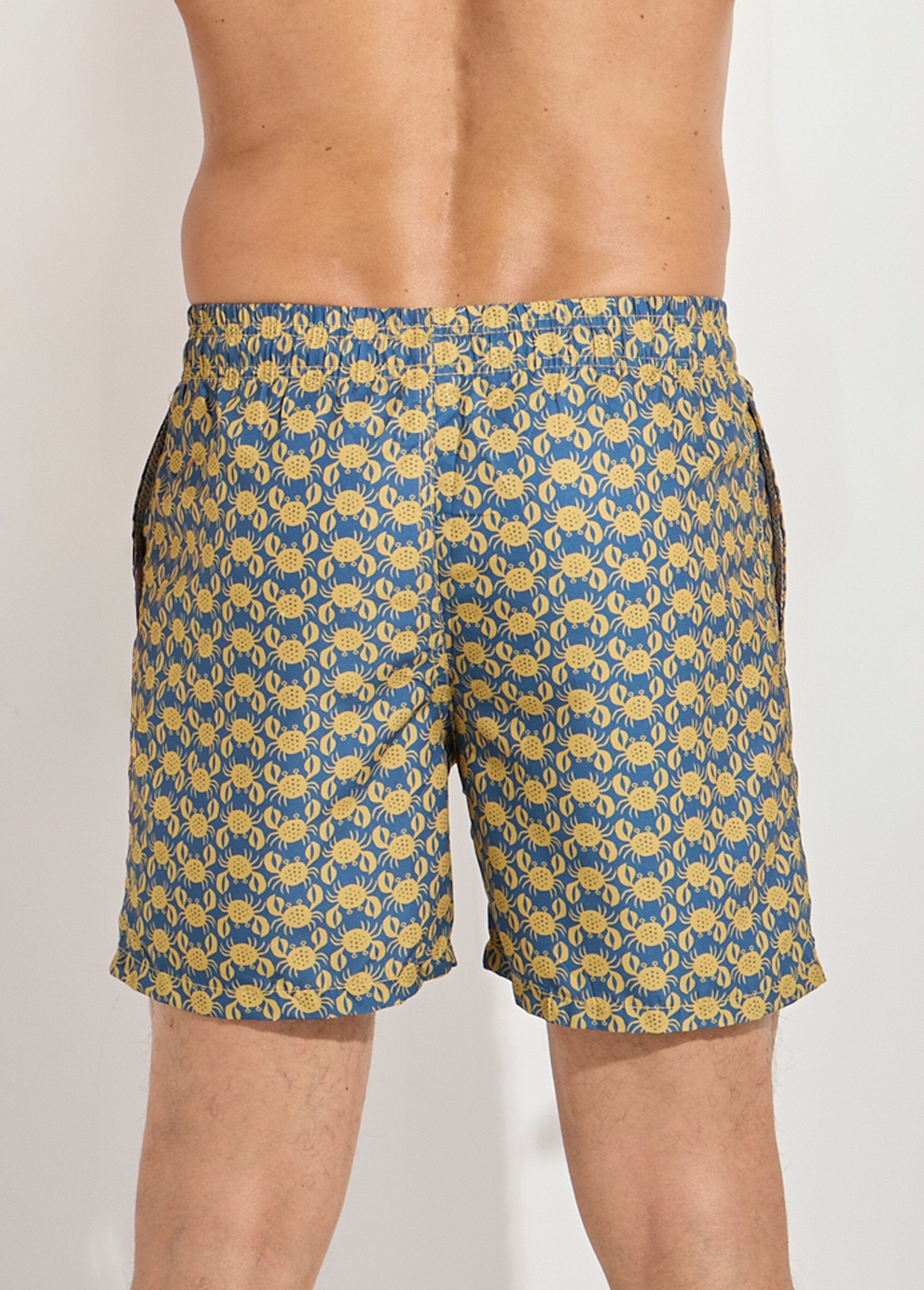 Short de bain imprimé fantaisie crabe