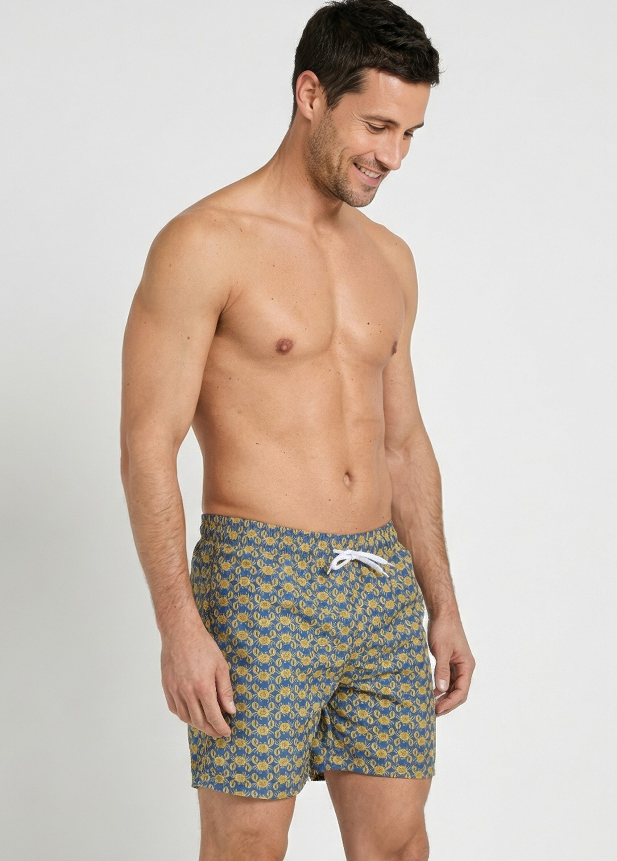 Short de bain imprimé fantaisie crabe
