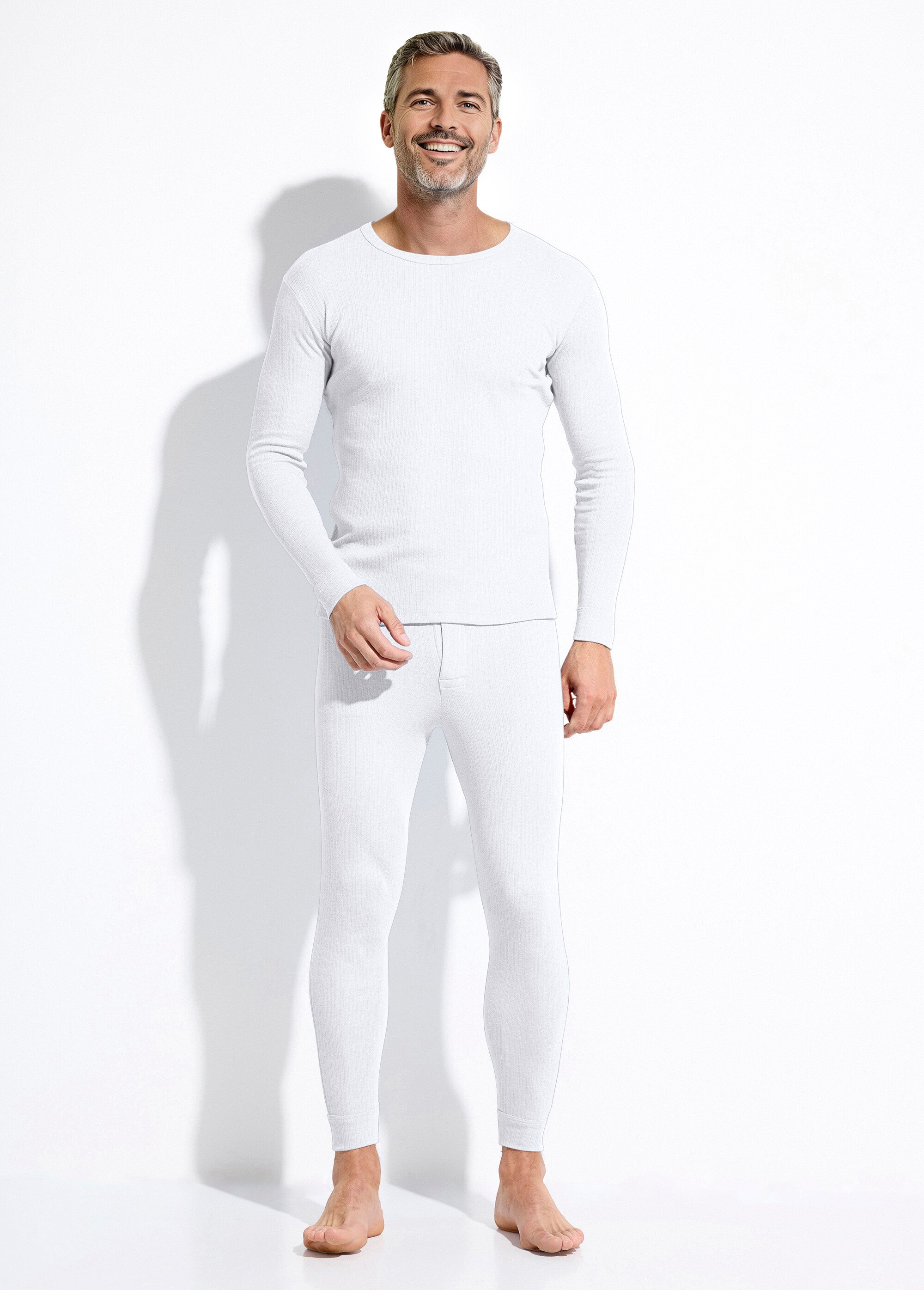 T-shirt sous-vêtement chaud col rond manches longues Homme Blanc ICTUS SF1