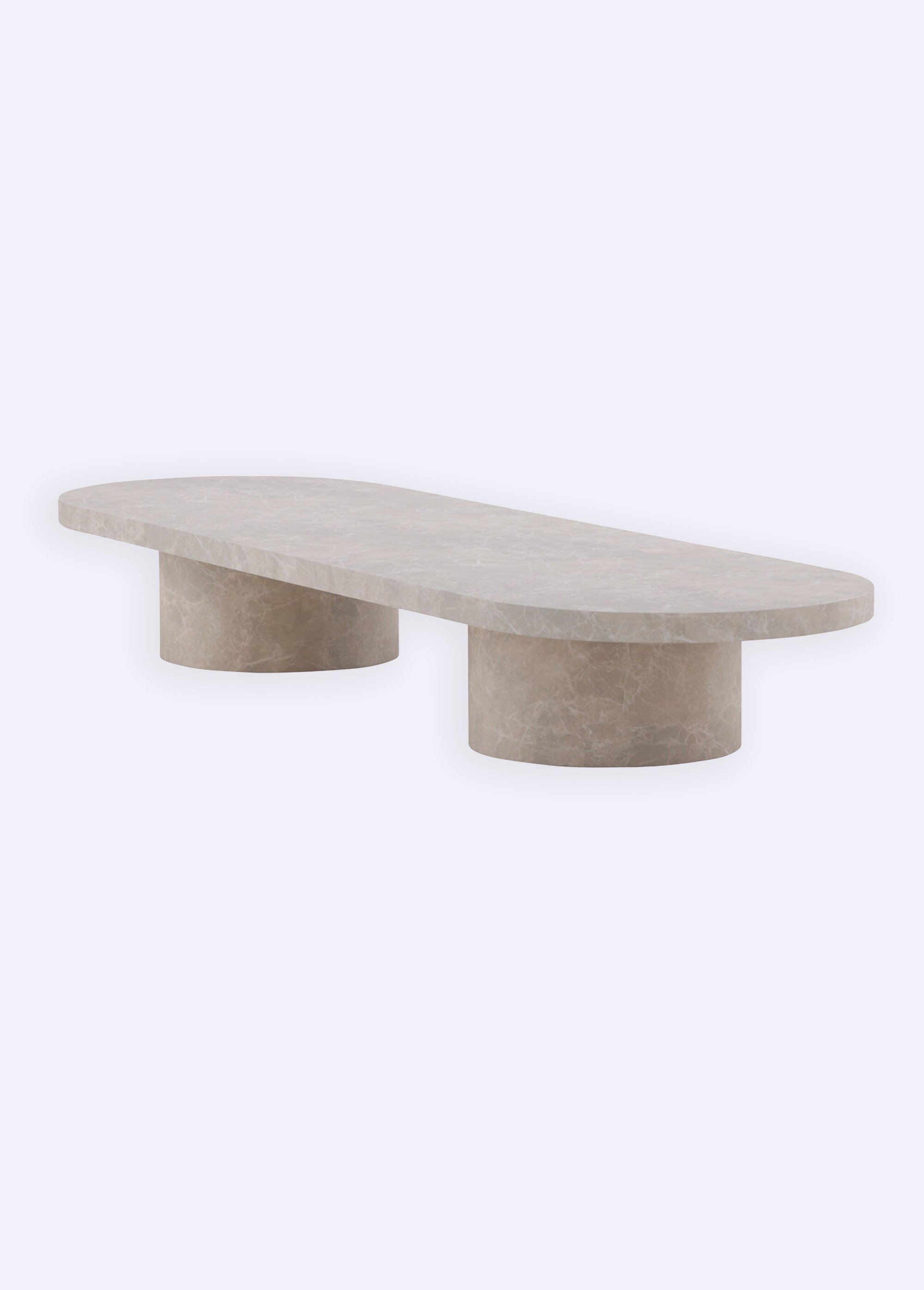 Table basse en bois, pieds cylindriques BEIGE VEN-20067-102 DE1