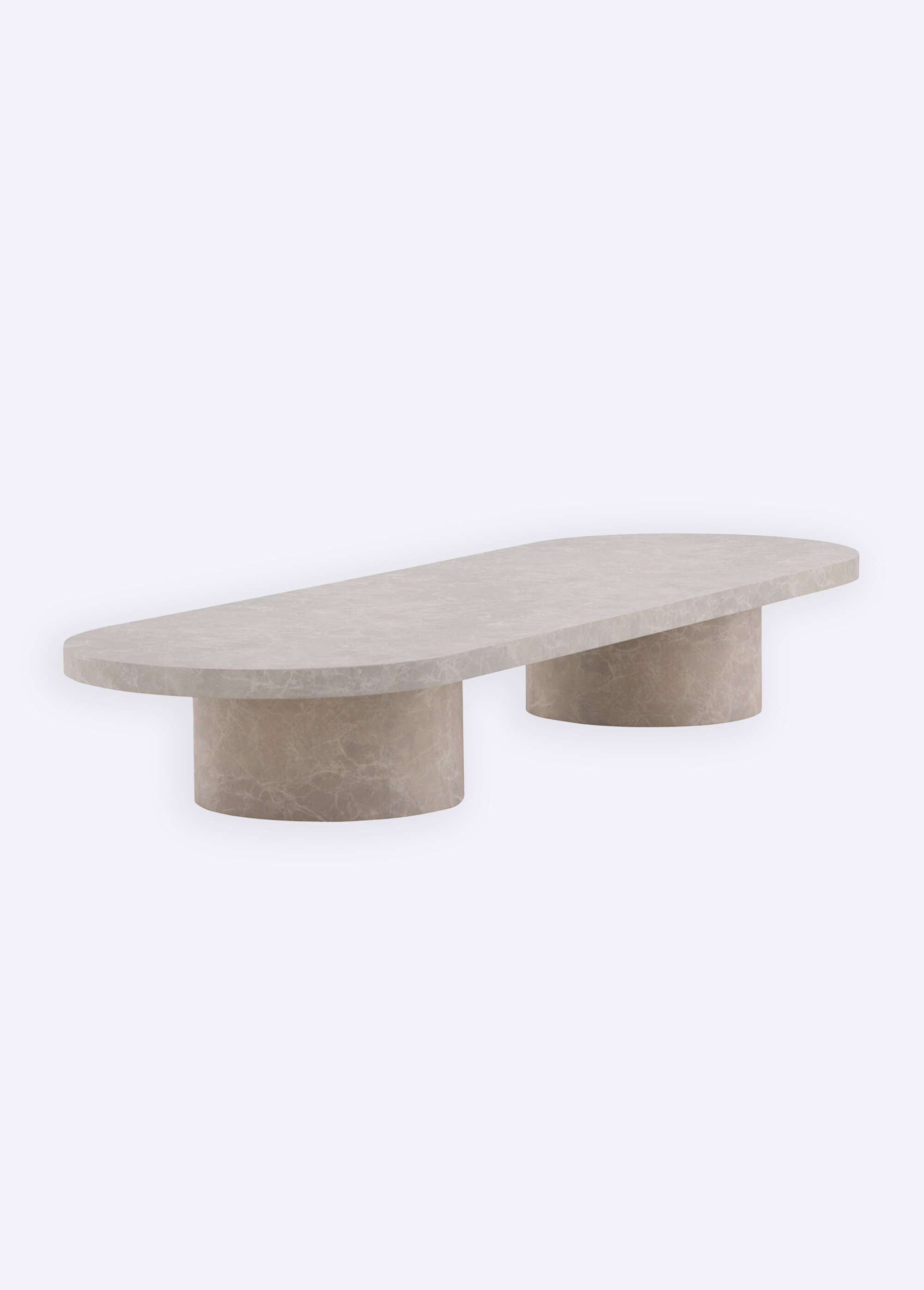 Table basse en bois, pieds cylindriques