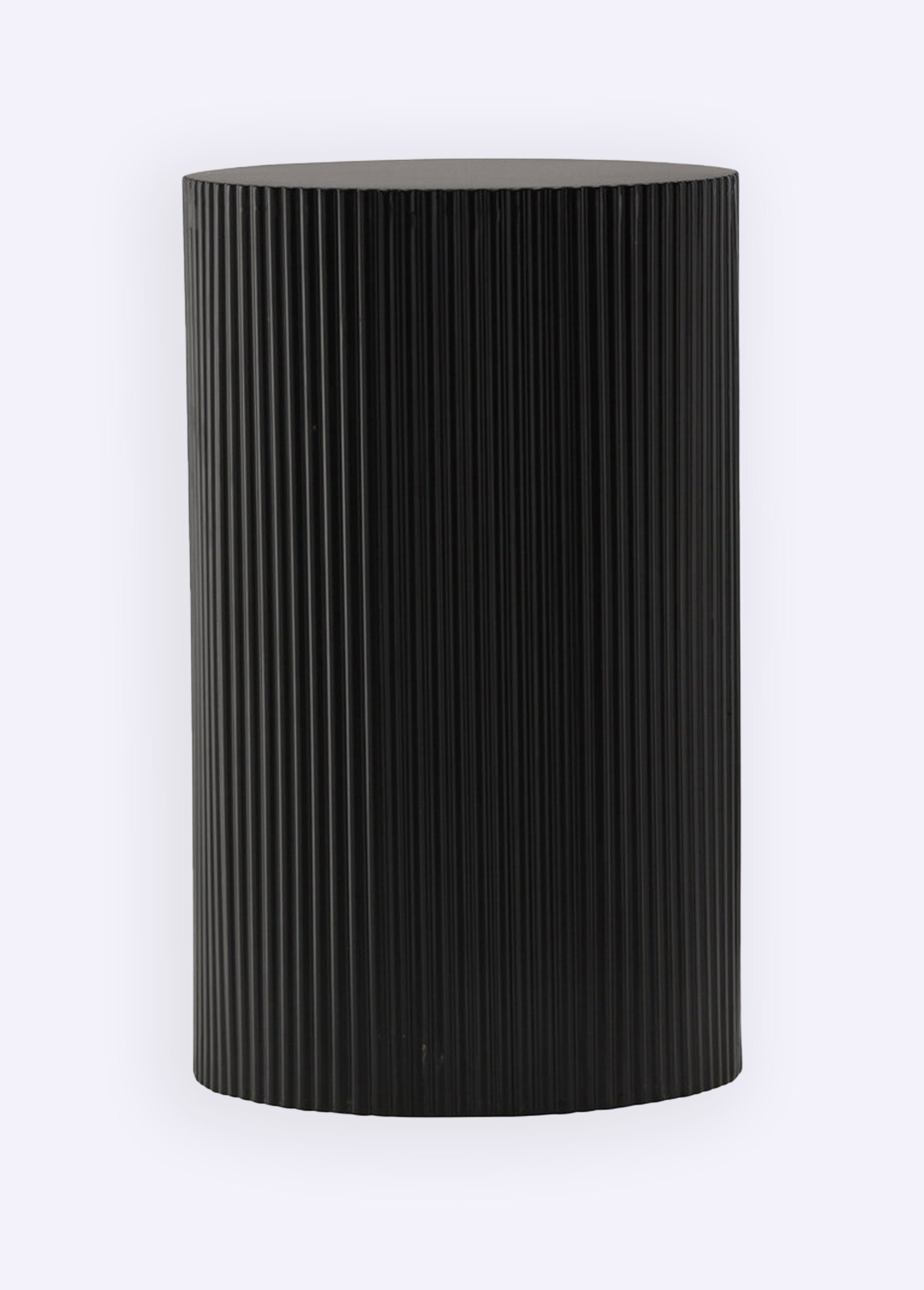 Table d'appoint striée façon sellette NOIR VEN-15009-191 FA1