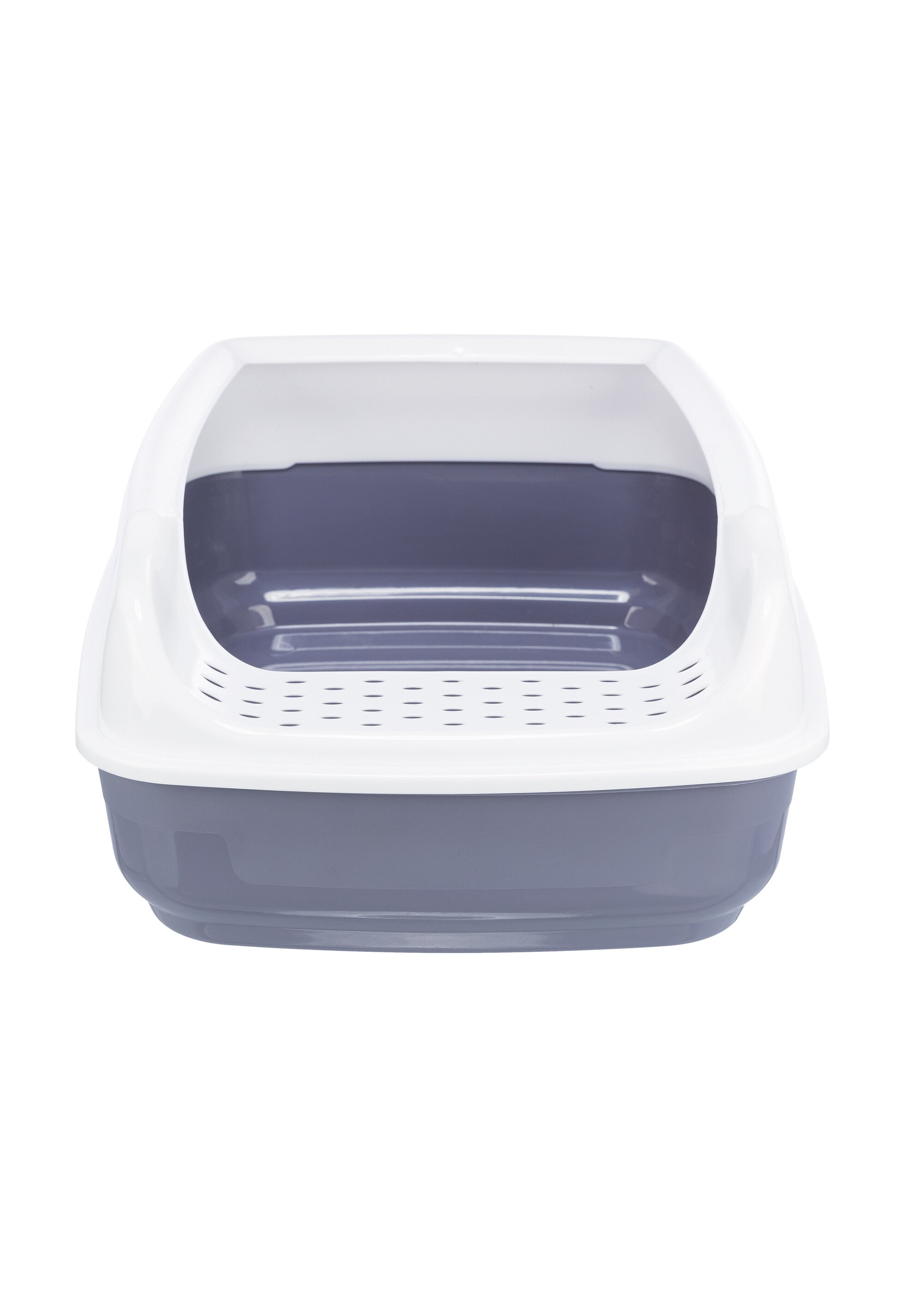 Bac à litière DELIO, décor chat GRIS BLEU ET BLANC TRX-40397 DE1